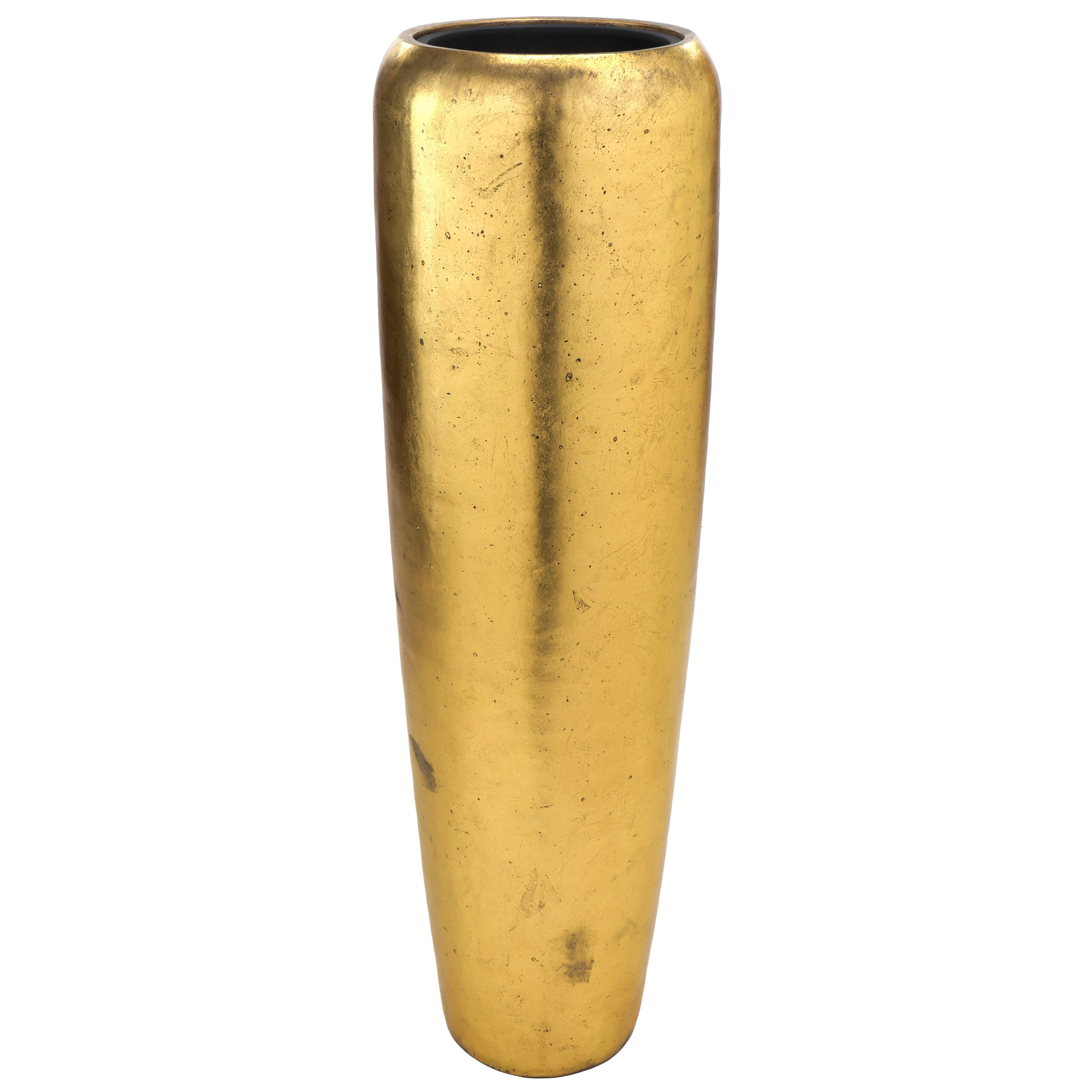 Flingora Bodenvase Cleo, mit Einsatz - Fiberglas - Indoor - Gold - Höhe 117 cm