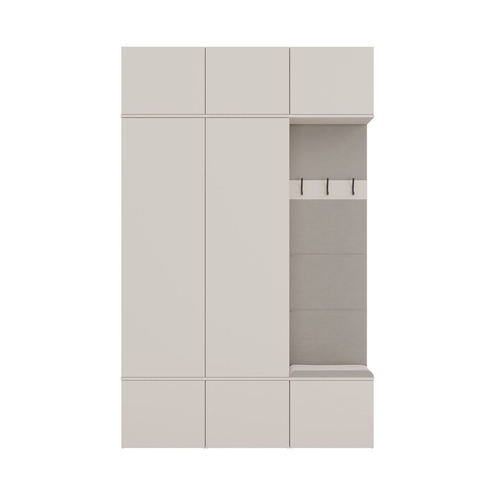 Raumhirsch Furniture Schuhschrank Garderobenschrank für Flur und Eingangsbereich (Kleiderschrank sowie Schuhschrank im SET, 3-St) verschiedene Farben