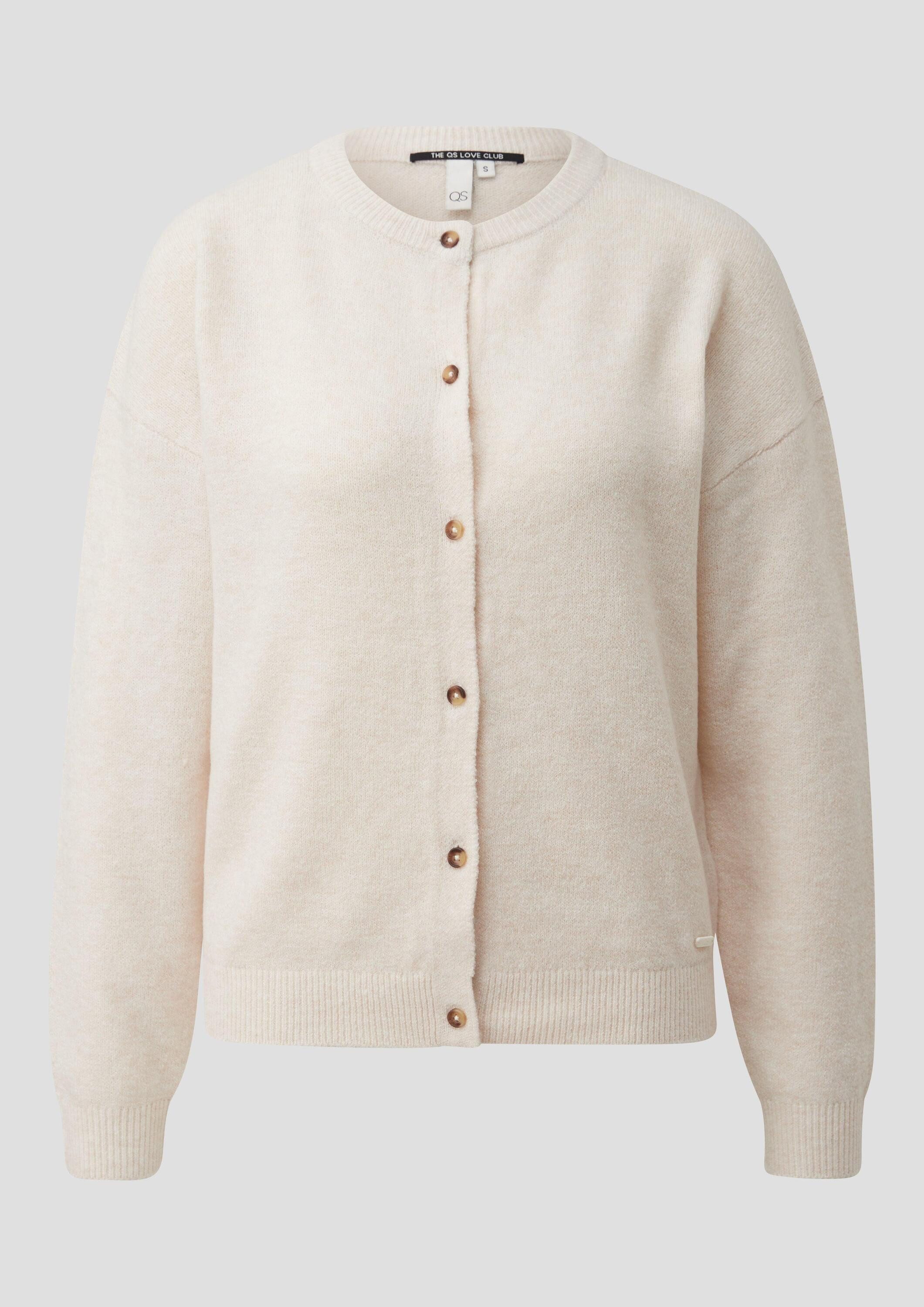QS Cardigan Strickjacke Melierte Strickjacke