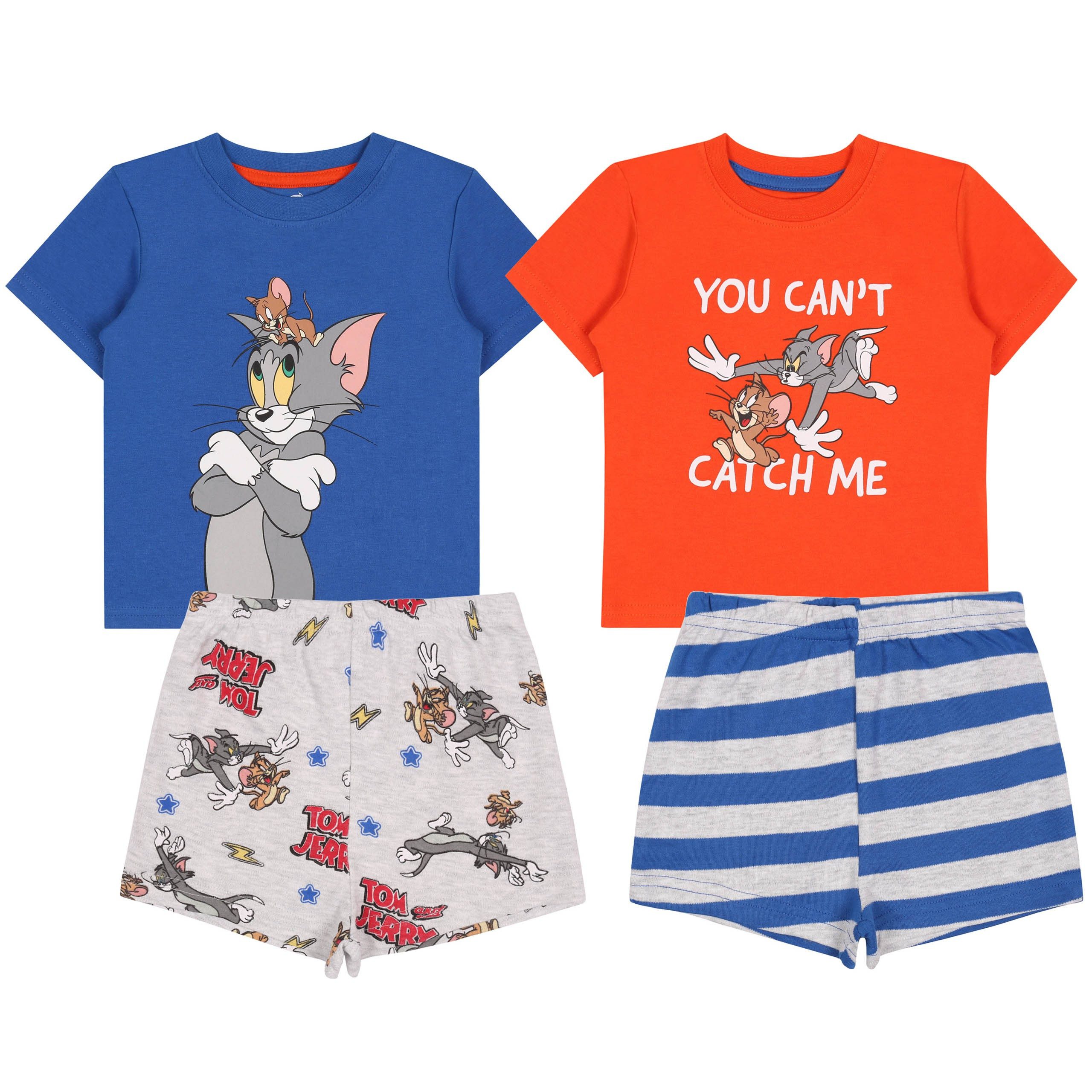 Pyjama 2x Blau-rotes Pyjama/Schlafanzug Tom und Jerry 0-3 Monate