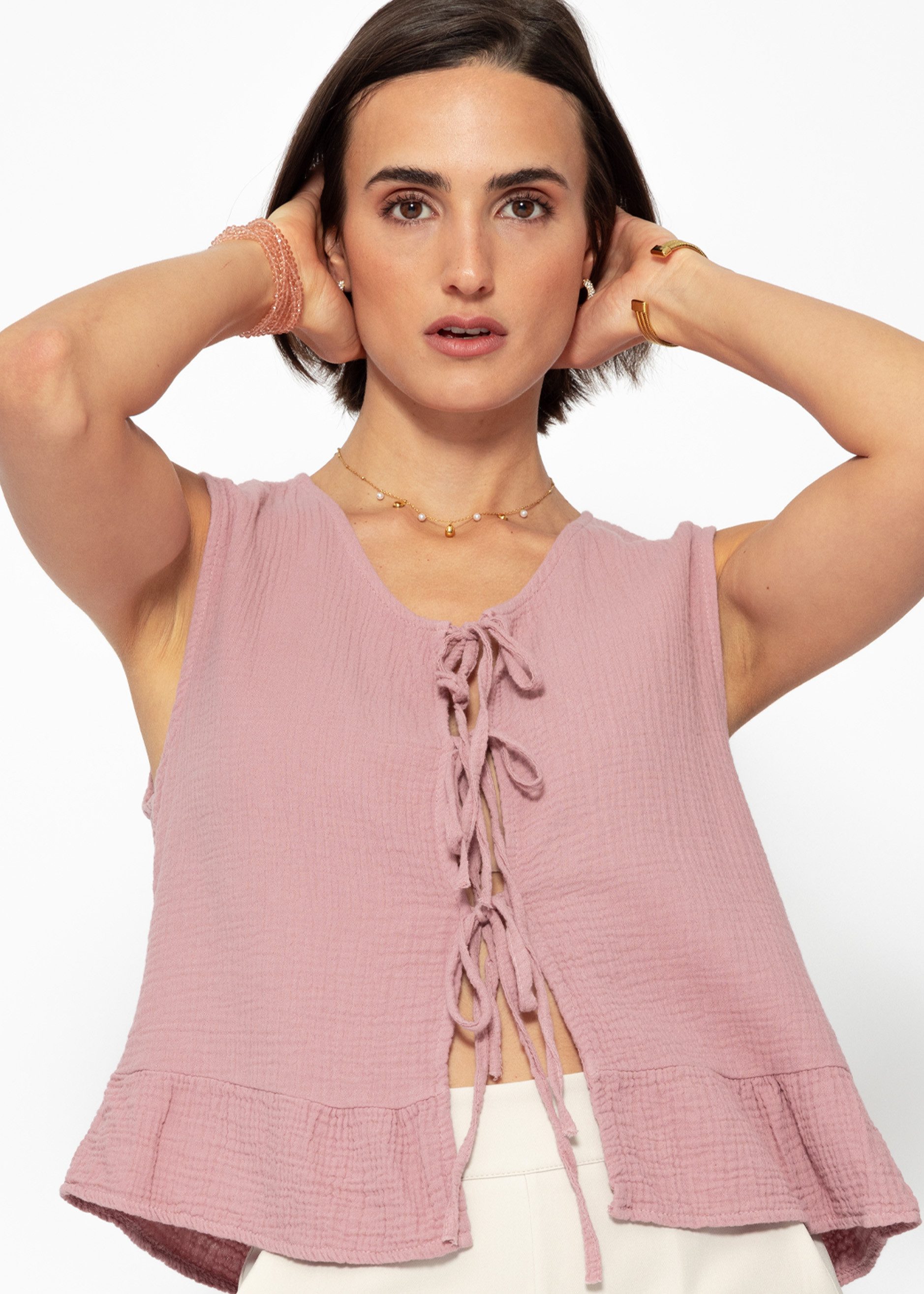 SASSYCLASSY T-Shirt Leichtes Musselin Top Damen günstig online kaufen