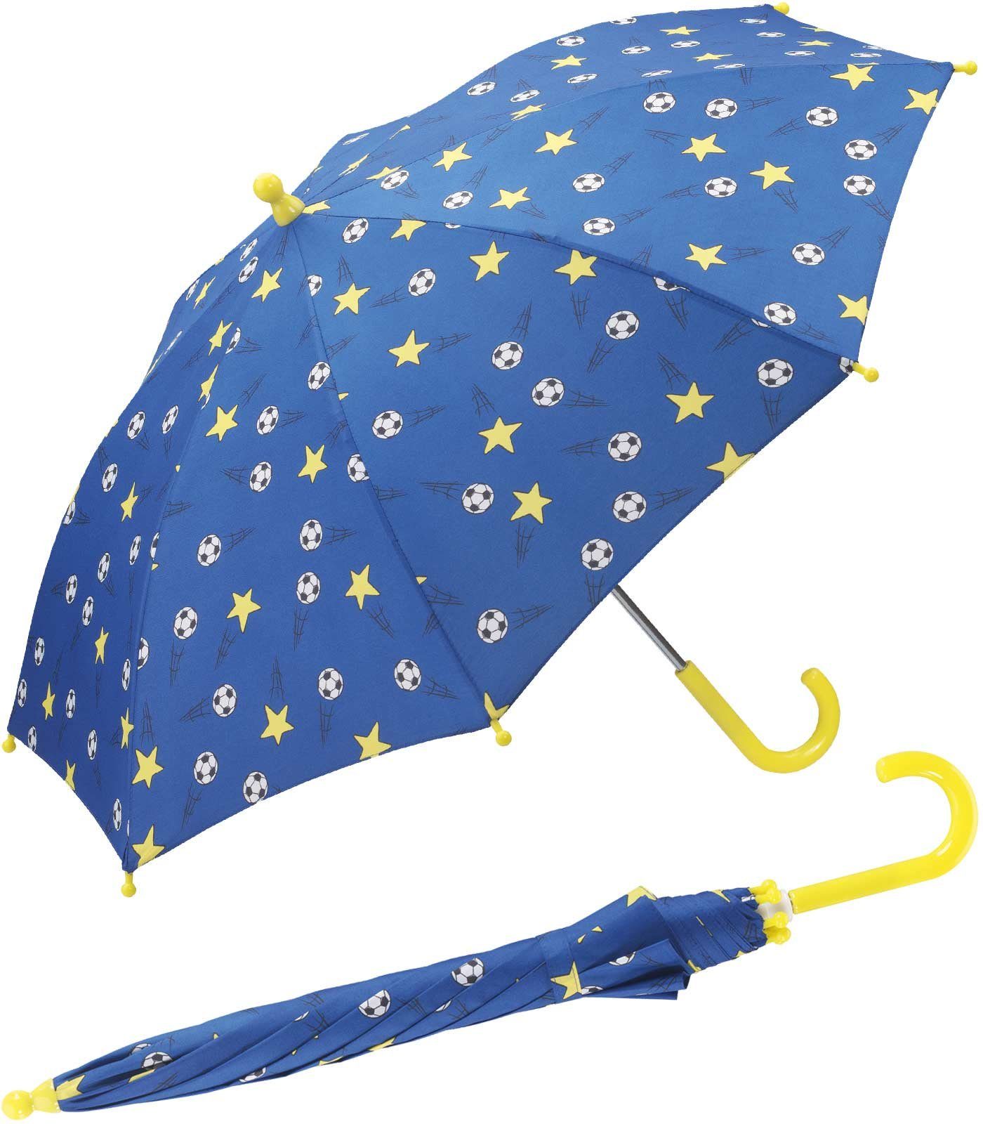 HAPPY RAIN Stockregenschirm leichter Kindergartenschirm mit tollen Motiven, robust, leicht zu öffnen, mit abgerundeten Spitzen