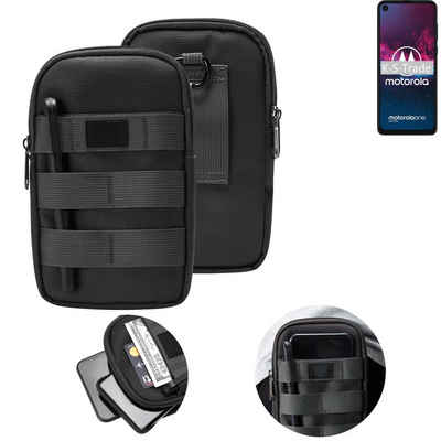 K-S-Trade Handyhülle für Motorola one action, Holster Gürtel Tasche Handy Tasche Schutz Hülle dunkel-grau viele