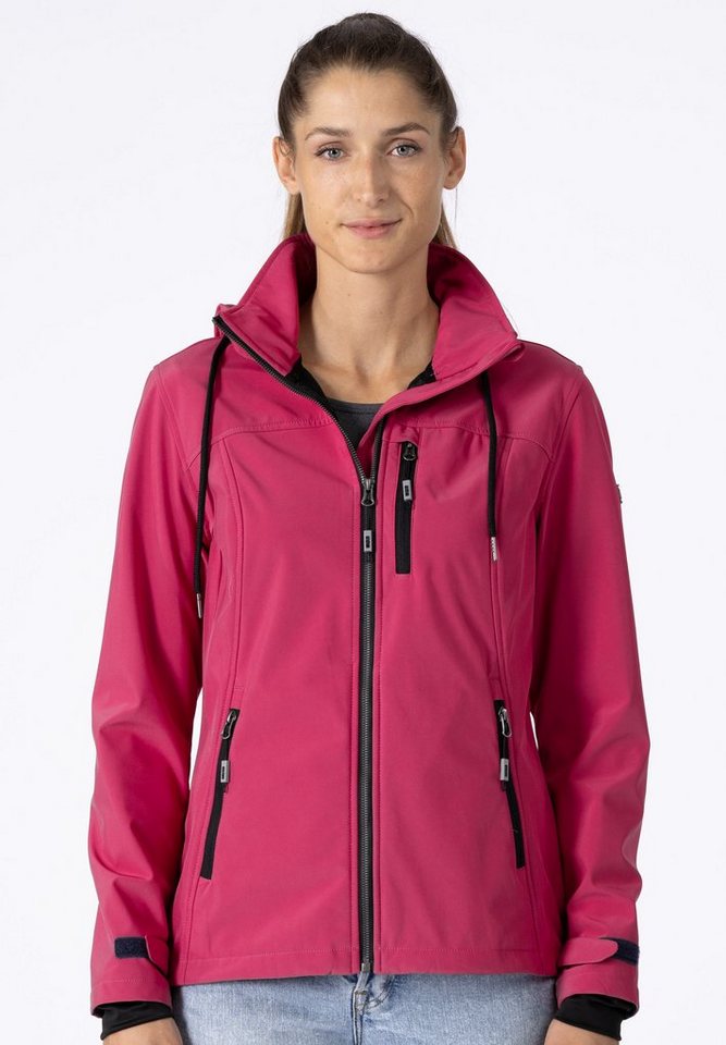 DEPROC Active Softshelljacke SILA CS Women Funktionsjacke, Outdoorjacke,  Wetterjacke mit Kapuze, auch in Großen Größen