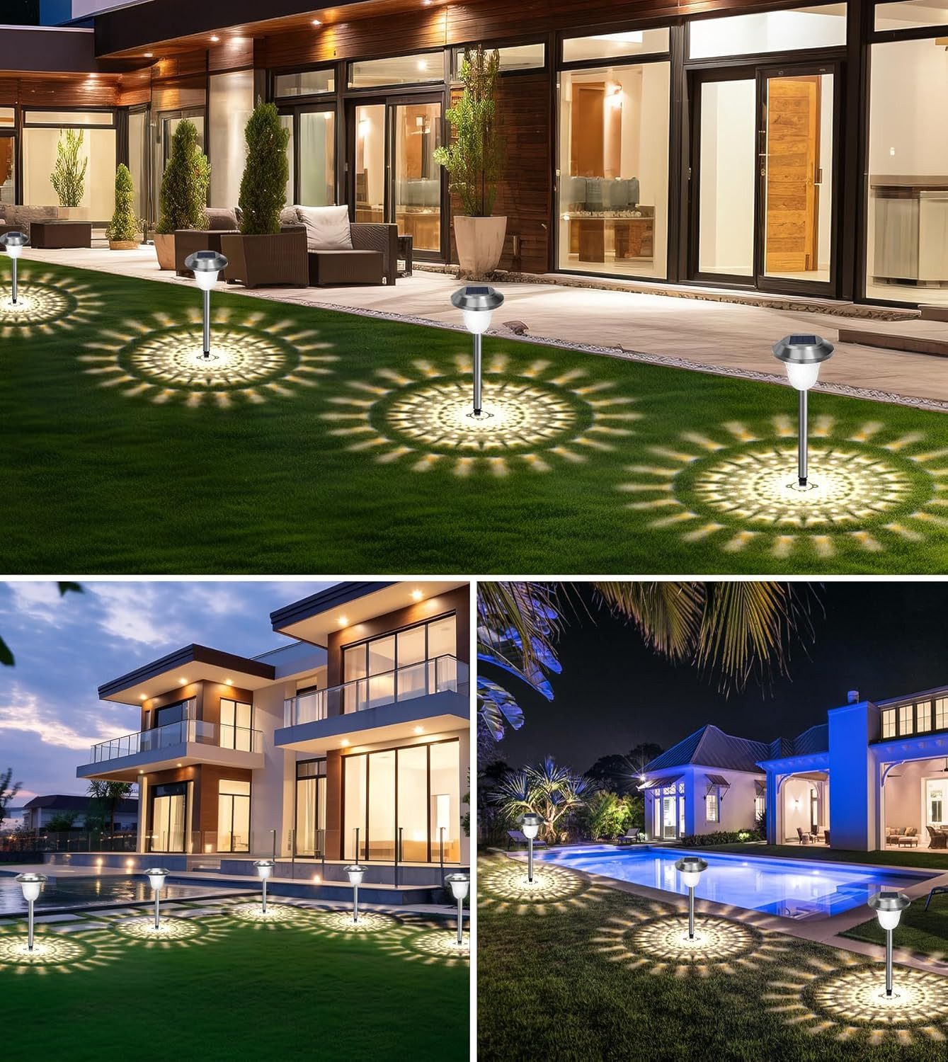 LA CUTE LED Solarleuchte Solar Gartenleuchten 4er Set, wasserdicht, warmwei günstig online kaufen