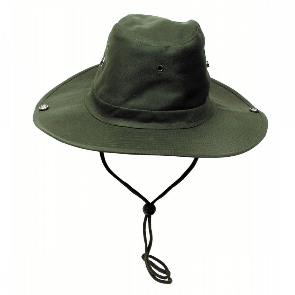 MFH Outdoorhut Buschhut (Schlapphut), oliv, mit Kinnband, zum Hochstellen - günstig online kaufen