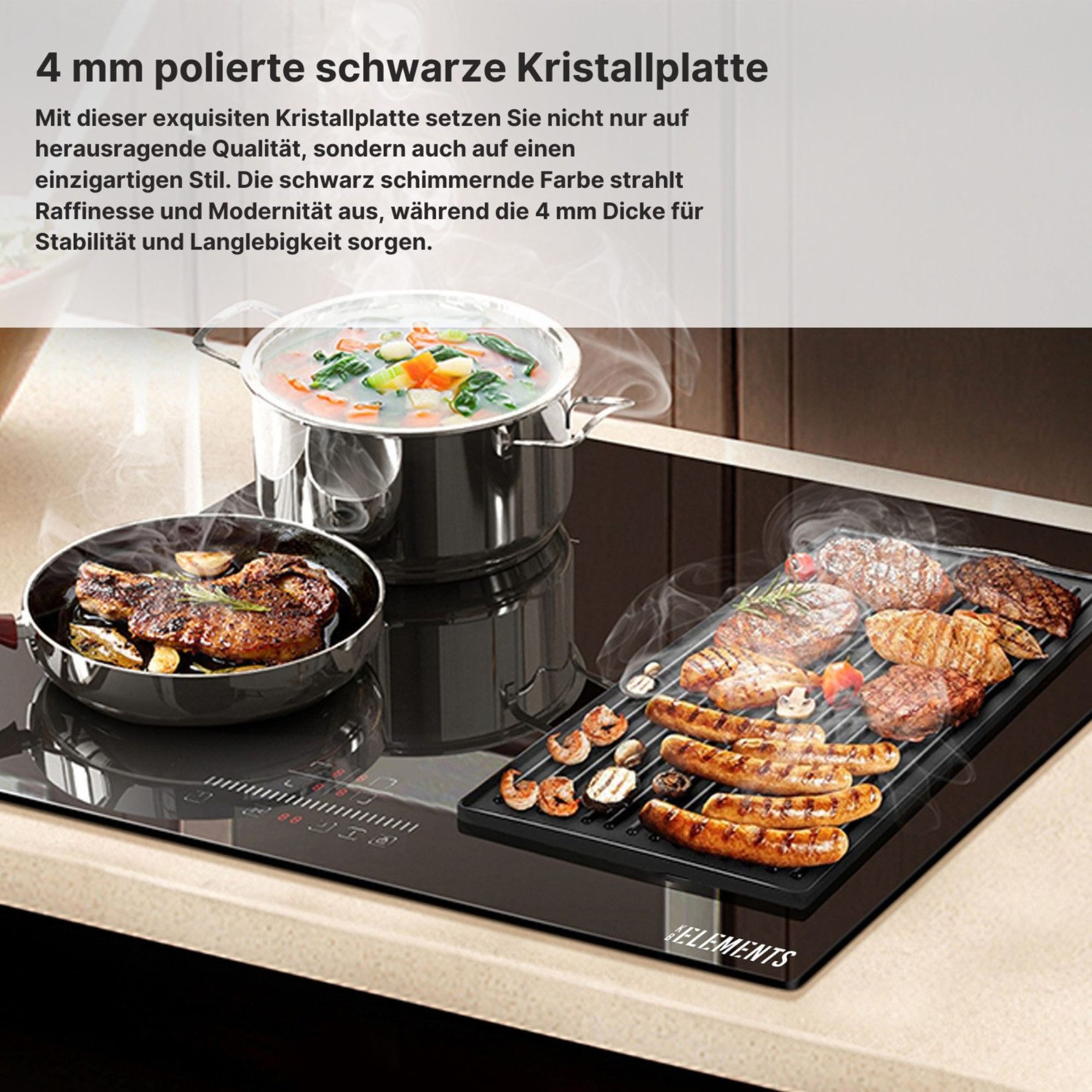 KB Elements Induktions-Kochfeld ELK104PF, Doppelte Flexzone, Autark