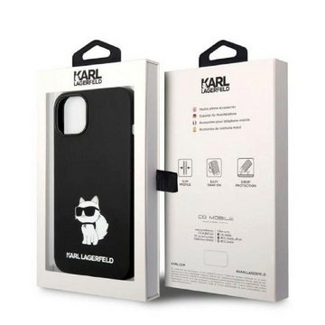 KARL LAGERFELD Handyhülle Case iPhone 14 Plus Katze Silikon schwarz 6,7 Zoll, Kantenschutz