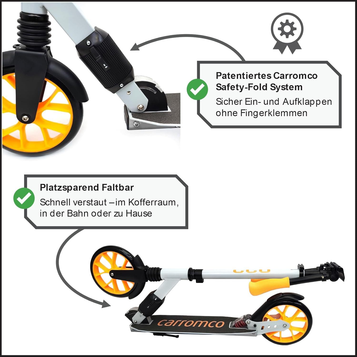 Carromco Balance Scooter Dreamliner Kinderroller, Cityroller, Tretroller, Roller, (1 tlg), Faltbar, Höhenverstellbarer Lenker, 200mm Räder, Ergonomische Griffe