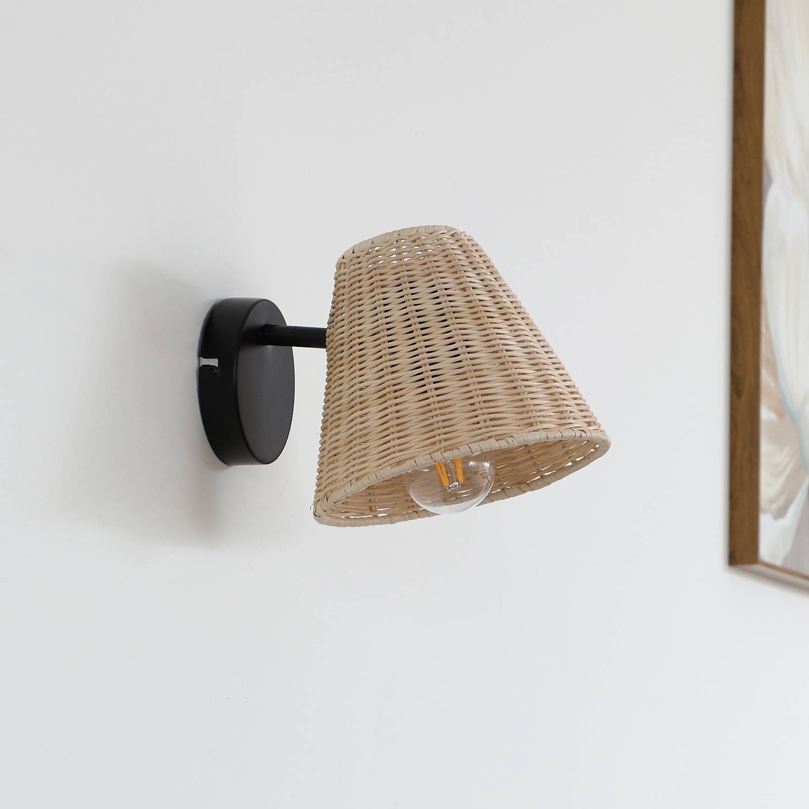 Lindby Wandleuchte Zyralia, Holz IP20, 1 x 15 W LED günstig online kaufen