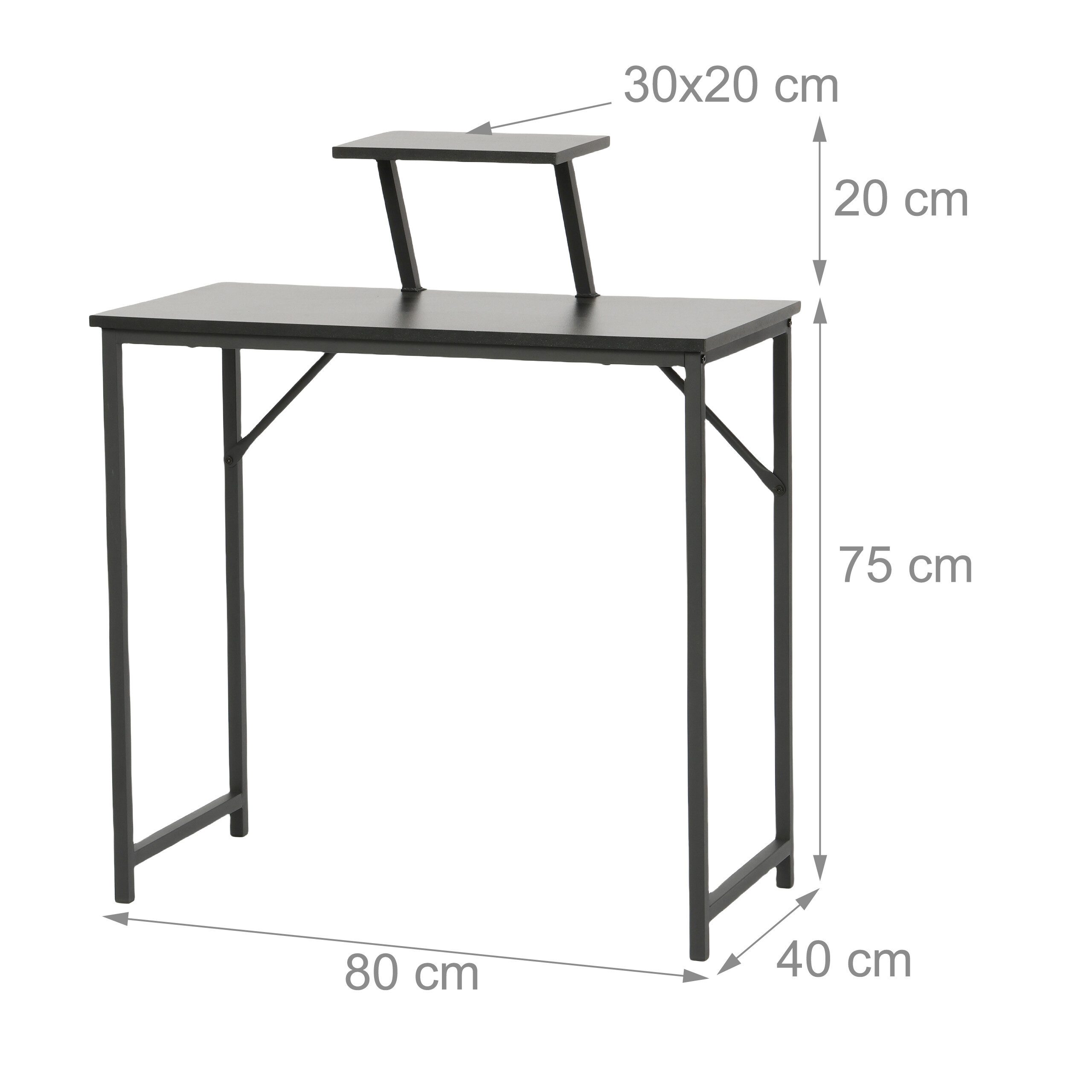 relaxdays Computertisch Schreibtisch mit Monitoraufsatz