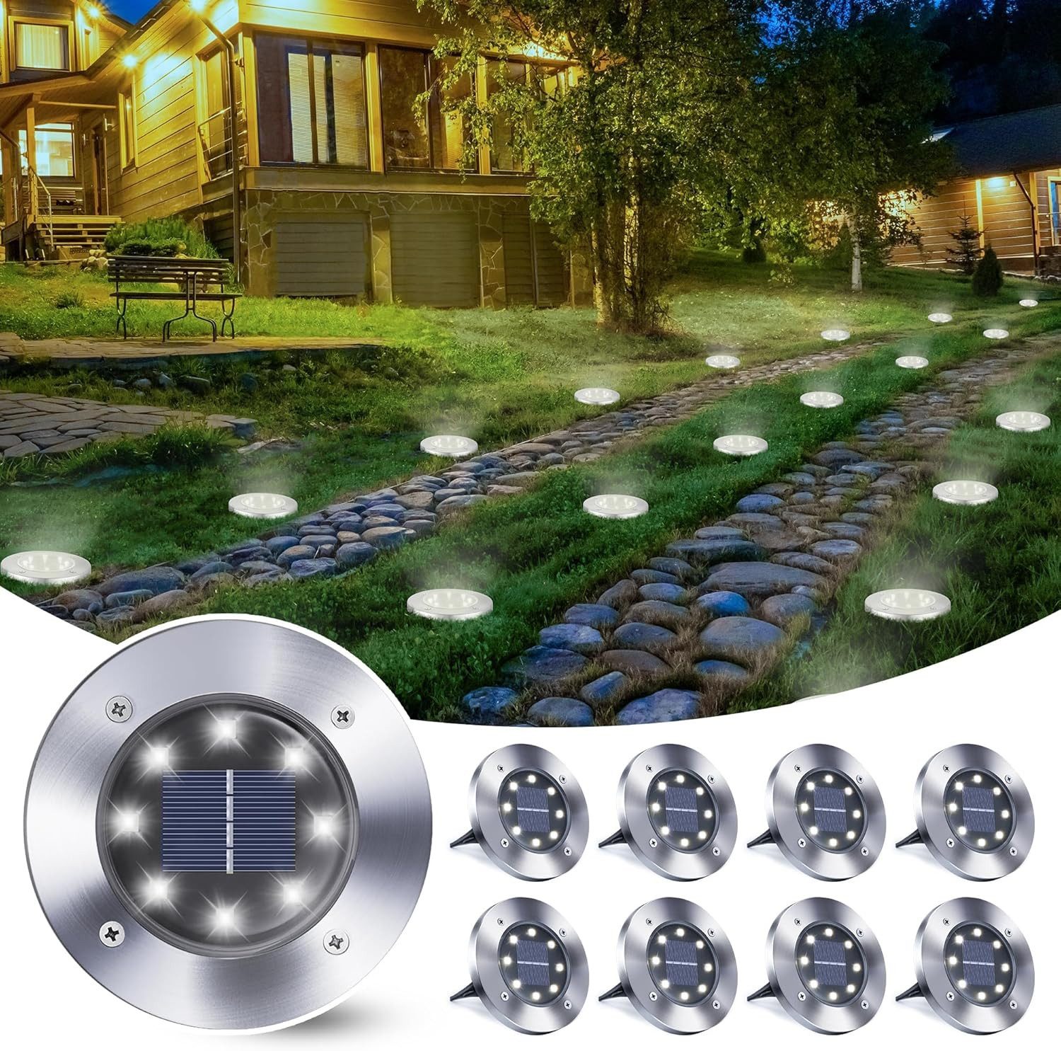 BlingBin LED Gartenstrahler Solar Bodenleuchte für günstig online kaufen