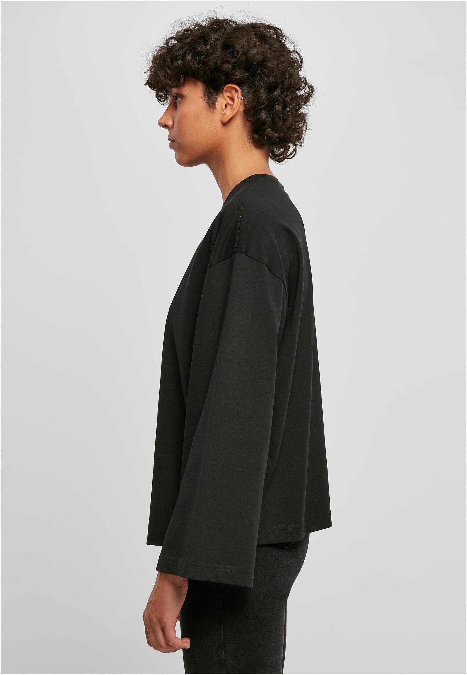 URBAN CLASSICS Langarmshirt Damen Ladies Organic (1-tlg) Wide Longsleeve Oversized black