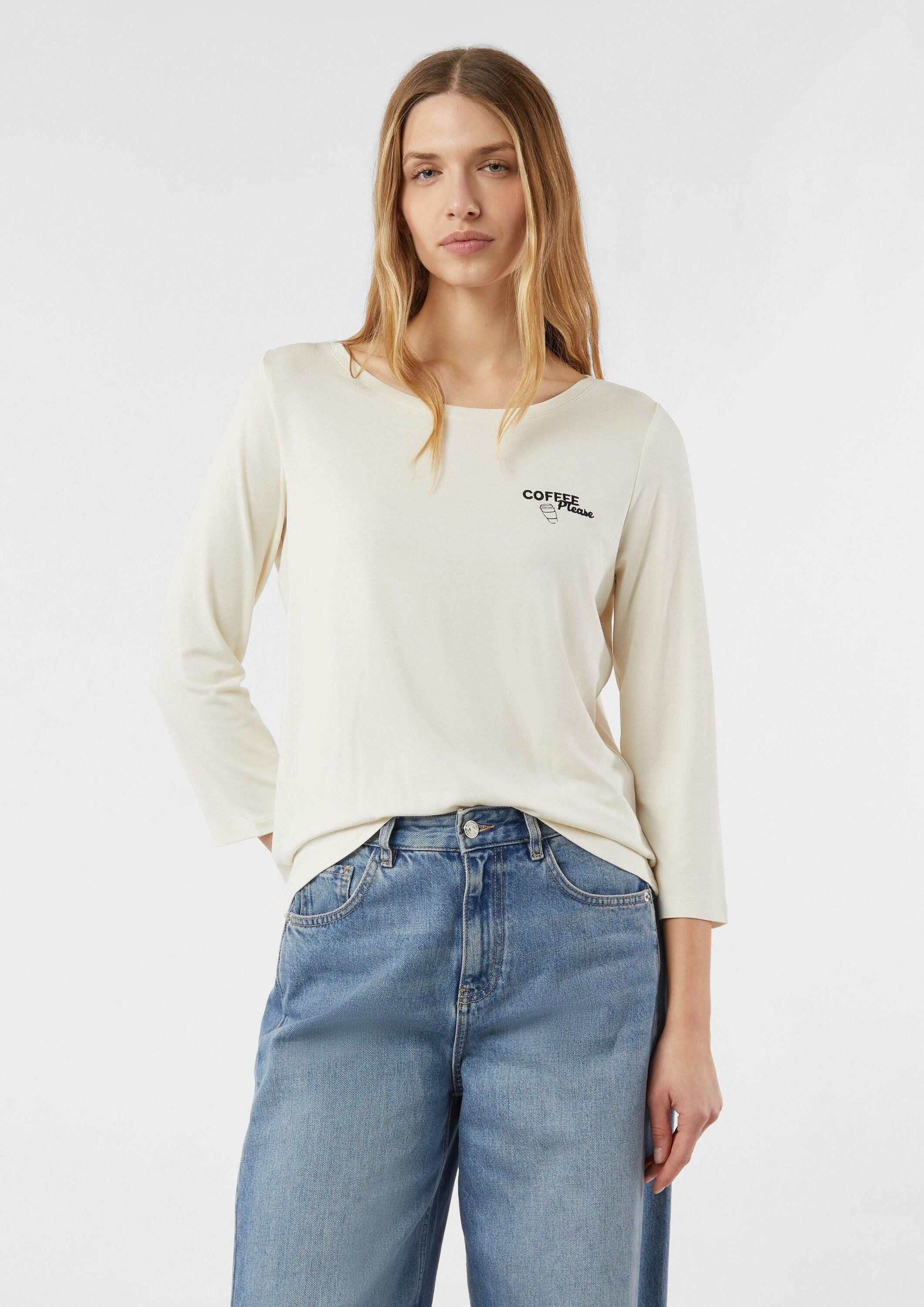 comma 3/4-Arm-Shirt T-Shirt Jersey-T-Shirt mit 3/4-Ärmeln und Frontprint