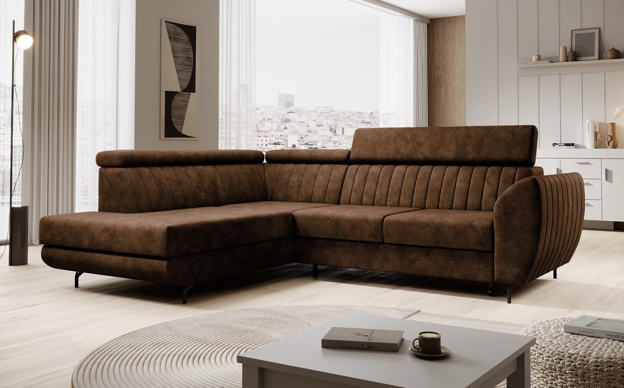 Muffo Ecksofa Spectre, mit Bettkasten, mit Schalffunktion