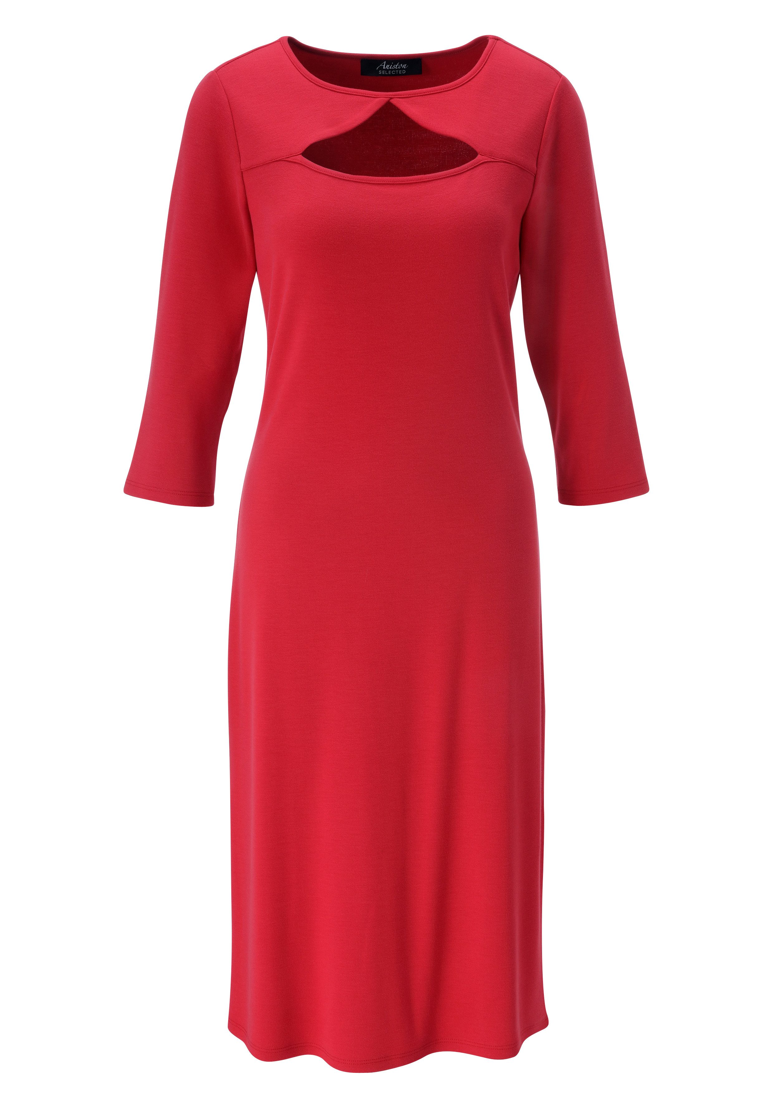 Aniston SELECTED Shirtkleid großzügiger Cut-Out am Rundhalsausschnitt - NEUE KOLLEKTION – Bild 5 von 5