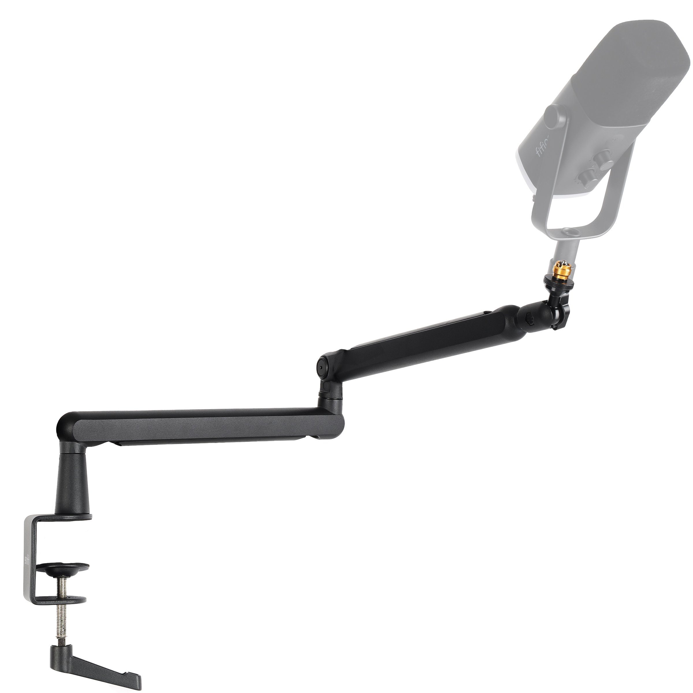 FIFINE Mikrofon-Halterung Mikrofon Arm, flach einstellbarer Stangen Mikrofon Ständer, (mit Mikrofonclip, Schraubenadapter, Kabelmanagement)