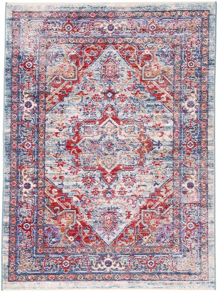 carpetfine Teppich Phoenix, rechteckig, Höhe: 6 mm, Vintage Orient Look, mit Fransen, Wohnzimmer
