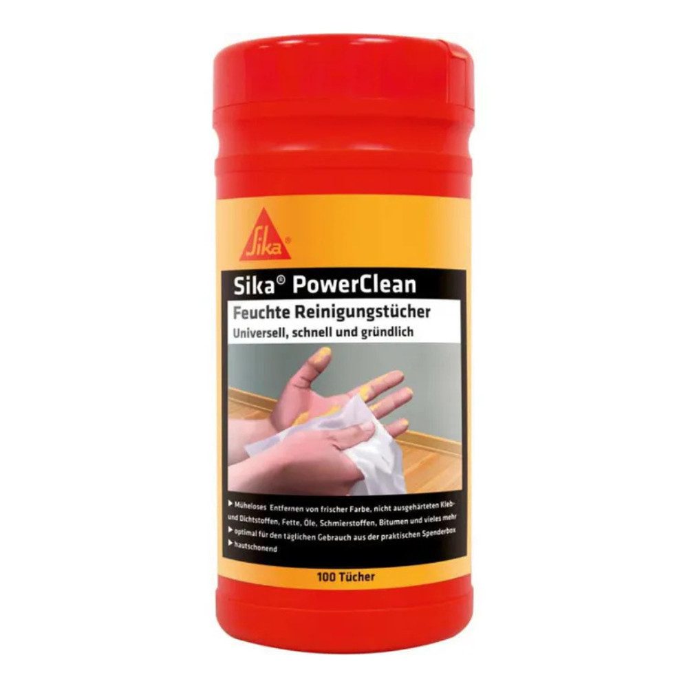 Sika PowerClean Reinigungstücher Reinigungstücher (1 Box a 100 Reinigungstücher, 100 Tücher in einer Box)