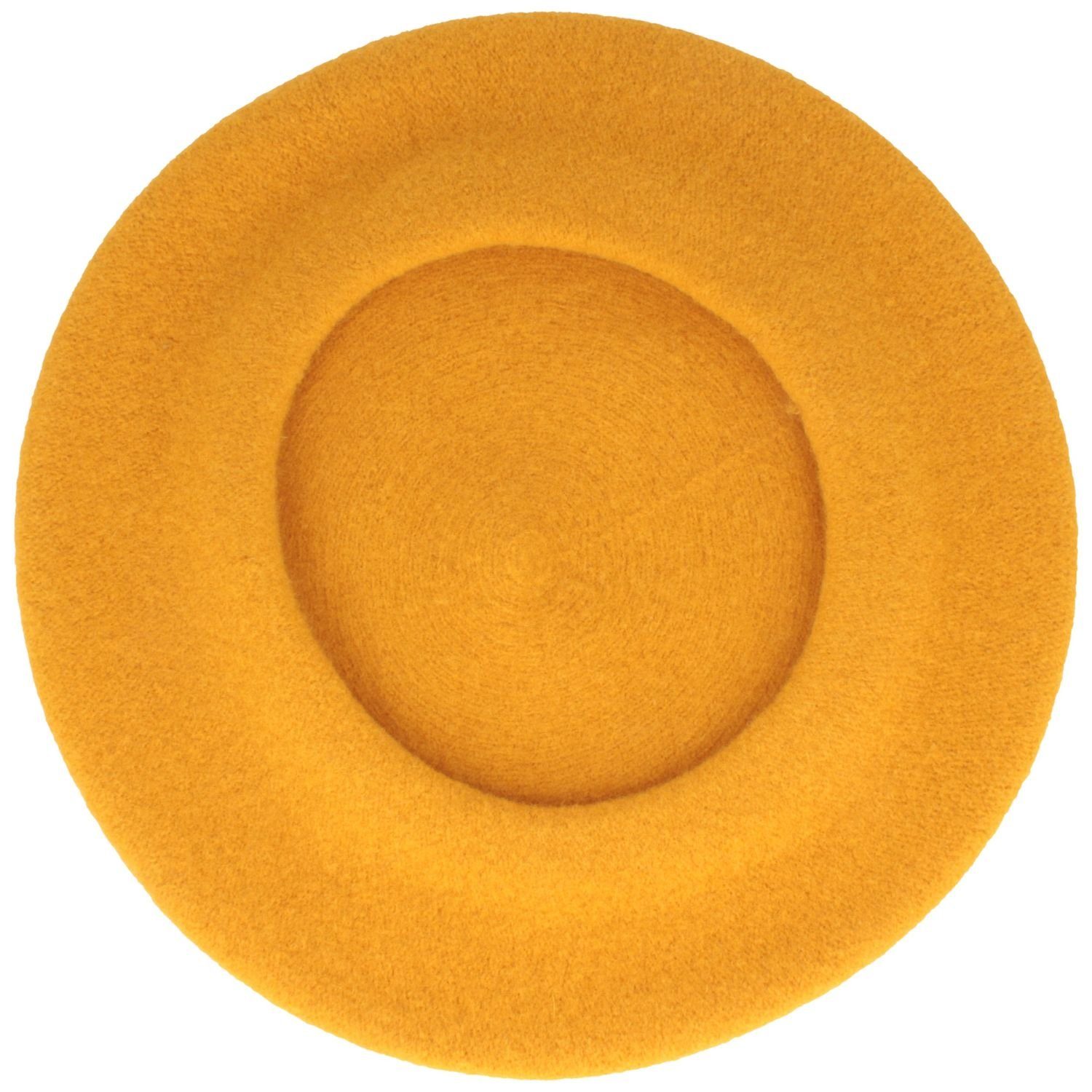 klassisch Baskenmütze 100% gold aus Kopka Schurwolle