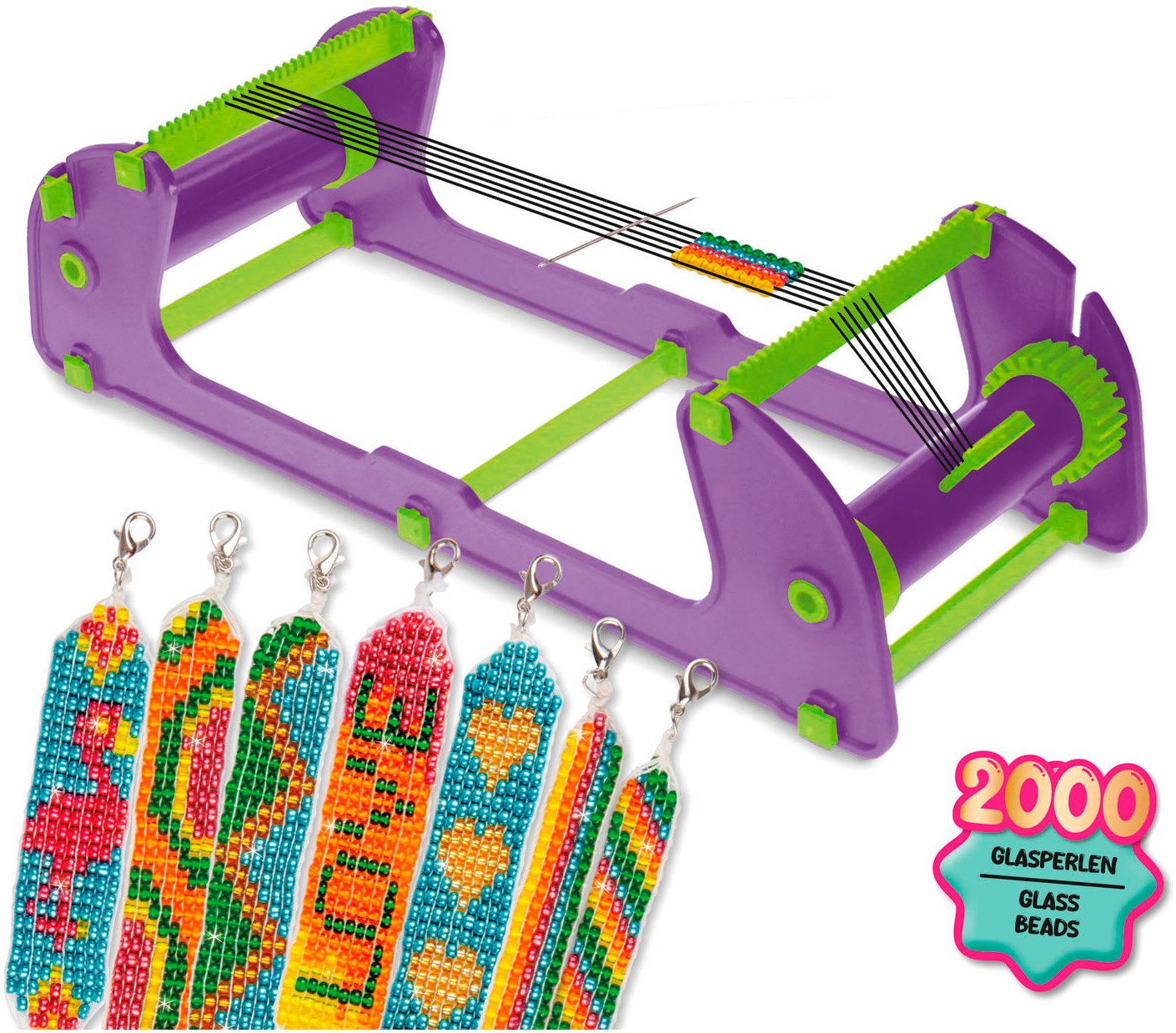 Lena® Kreativset Rocailles Perlenwebrahmen, Made in Europe