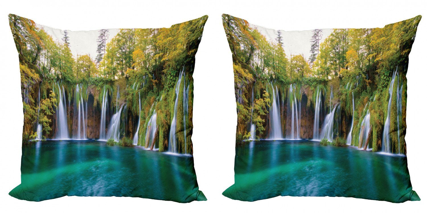 Kissenbezüge Modern Accent Doppelseitiger kleine Wasserfälle Digitaldruck, Kroatien Foto Viele (2 Abakuhaus Stück)