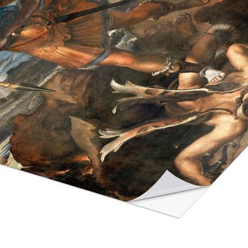 Posterlounge Wandfolie Raffael, Der Heilige Michael tötet den Dämon, Malerei