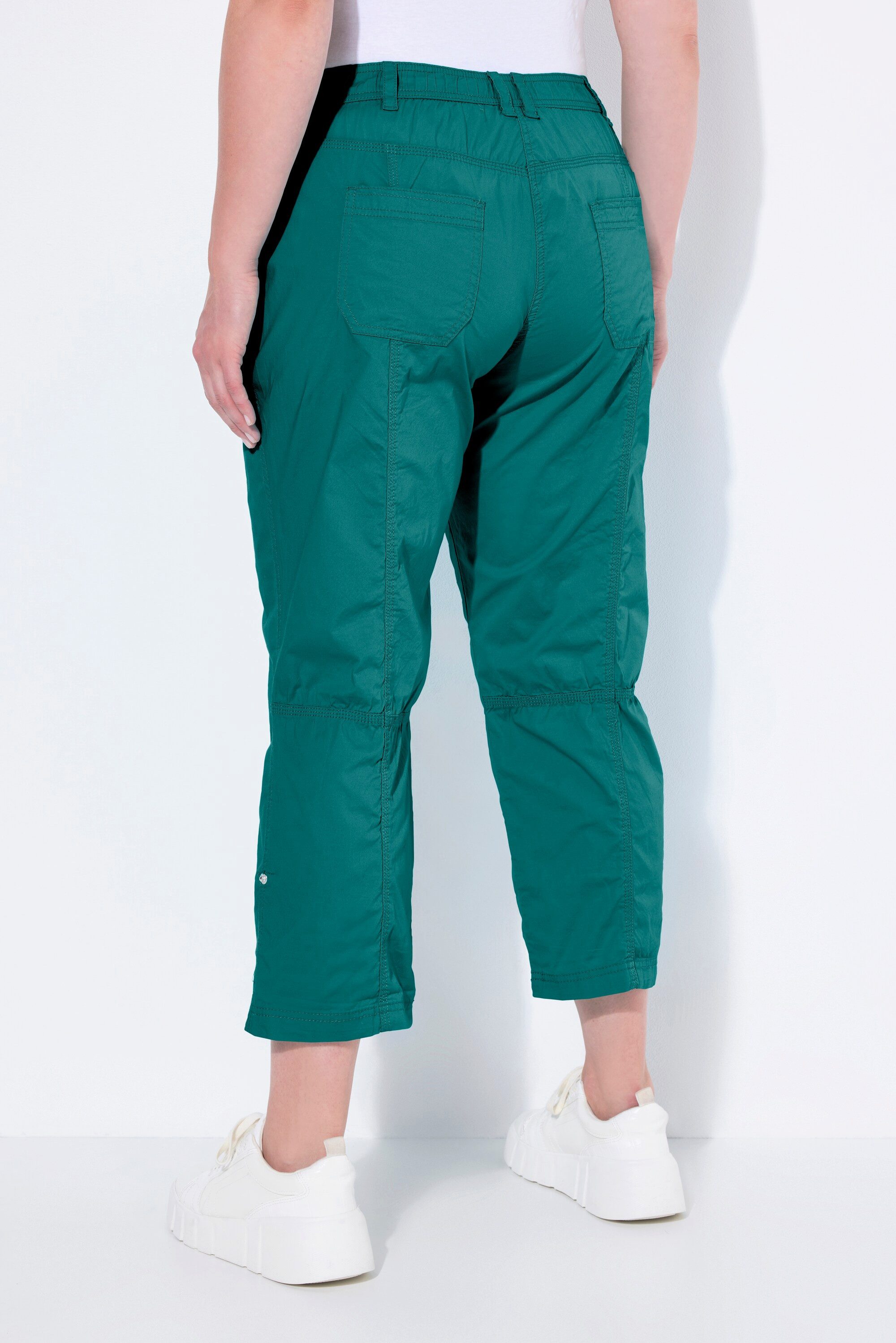 Ulla Popken Funktionshose 7/8-Cargohose Krempelriegel Komfortbund