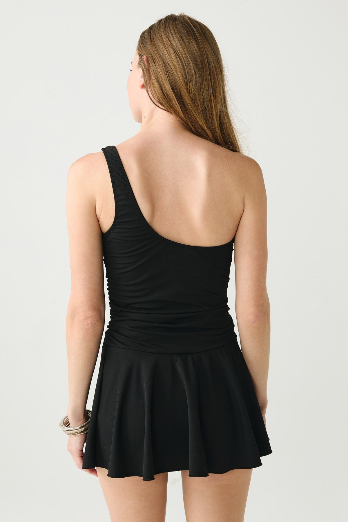 C&CITY Badeanzug Ein-Schulter Schwarzes Badekleid 6009 – Bild 4 von 5