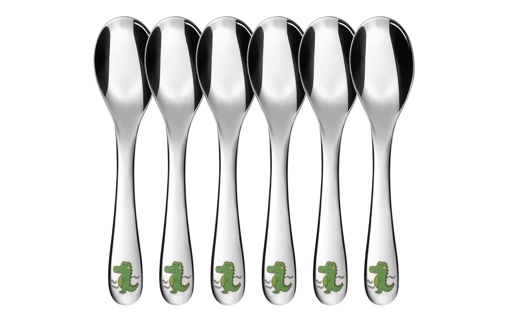 GRÄWE Kinderlöffel (6 Stück), Kinderlöffel, 6-teilig, Edelstahl, Motiv Dschungel