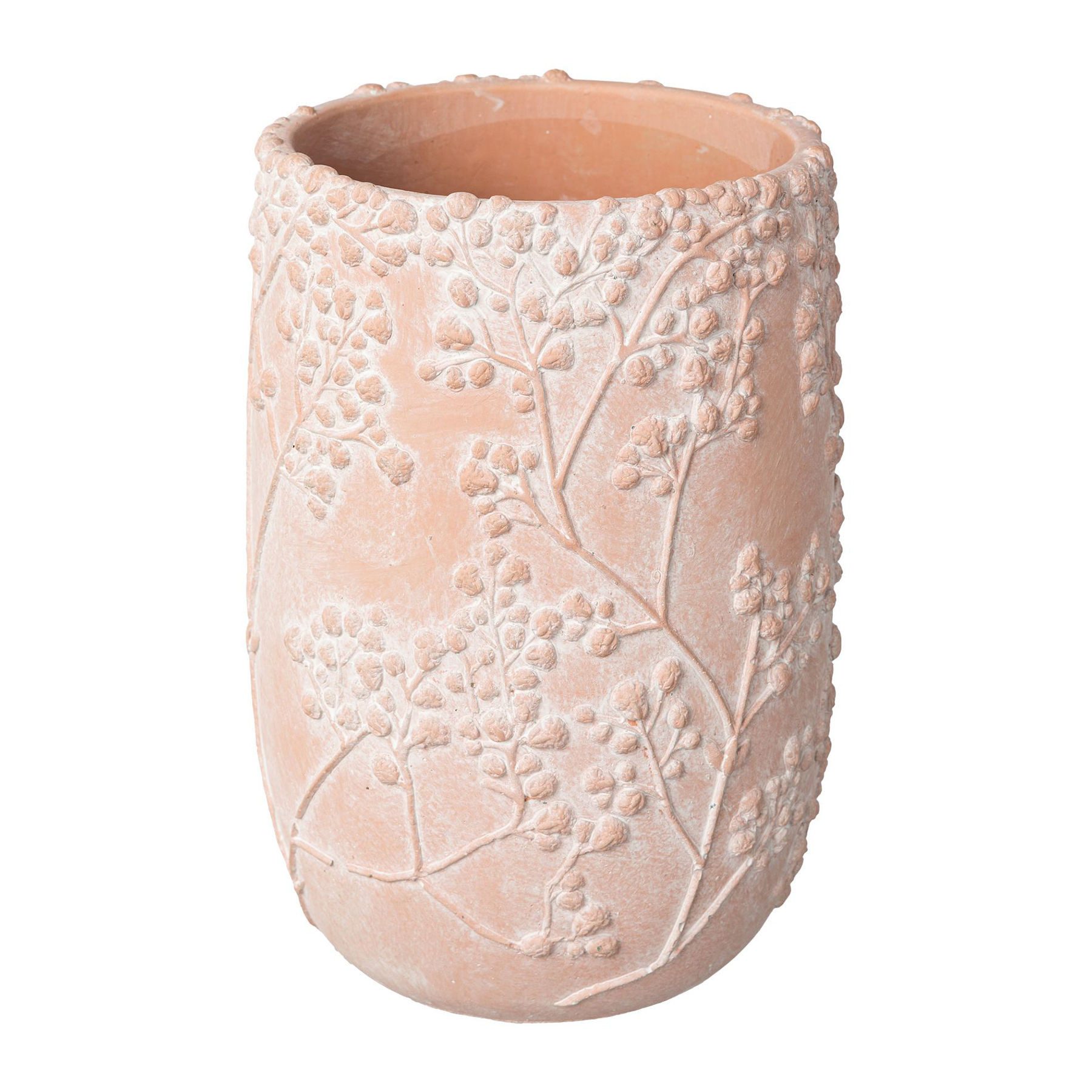 Georg Stiels Dekoobjekt aus Keramik, mit dekorativem Schleierkraut, rosa