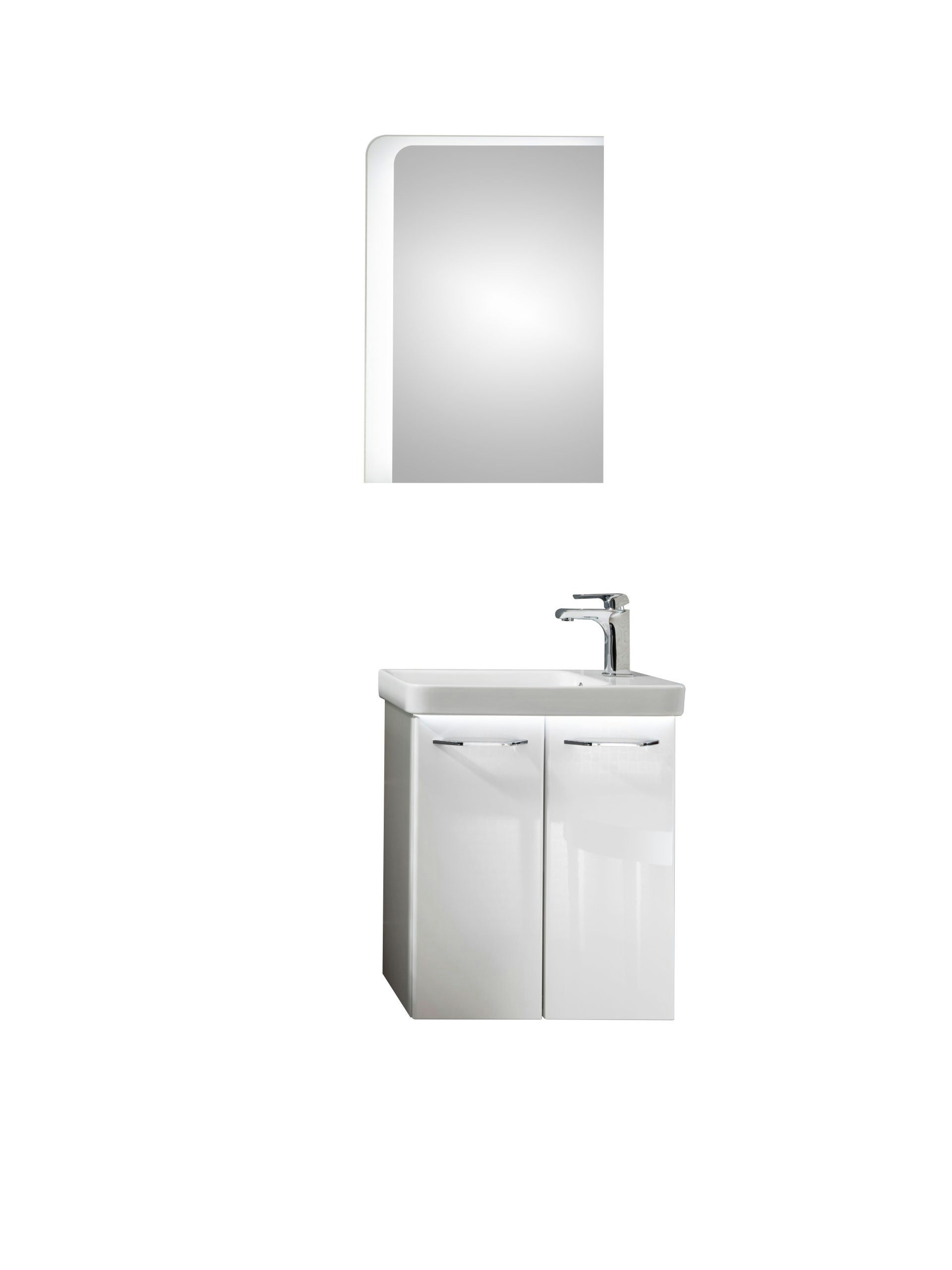 Badmöbel-Set MILANO Gäste WC Set 5-teilig, inklusive Armatur