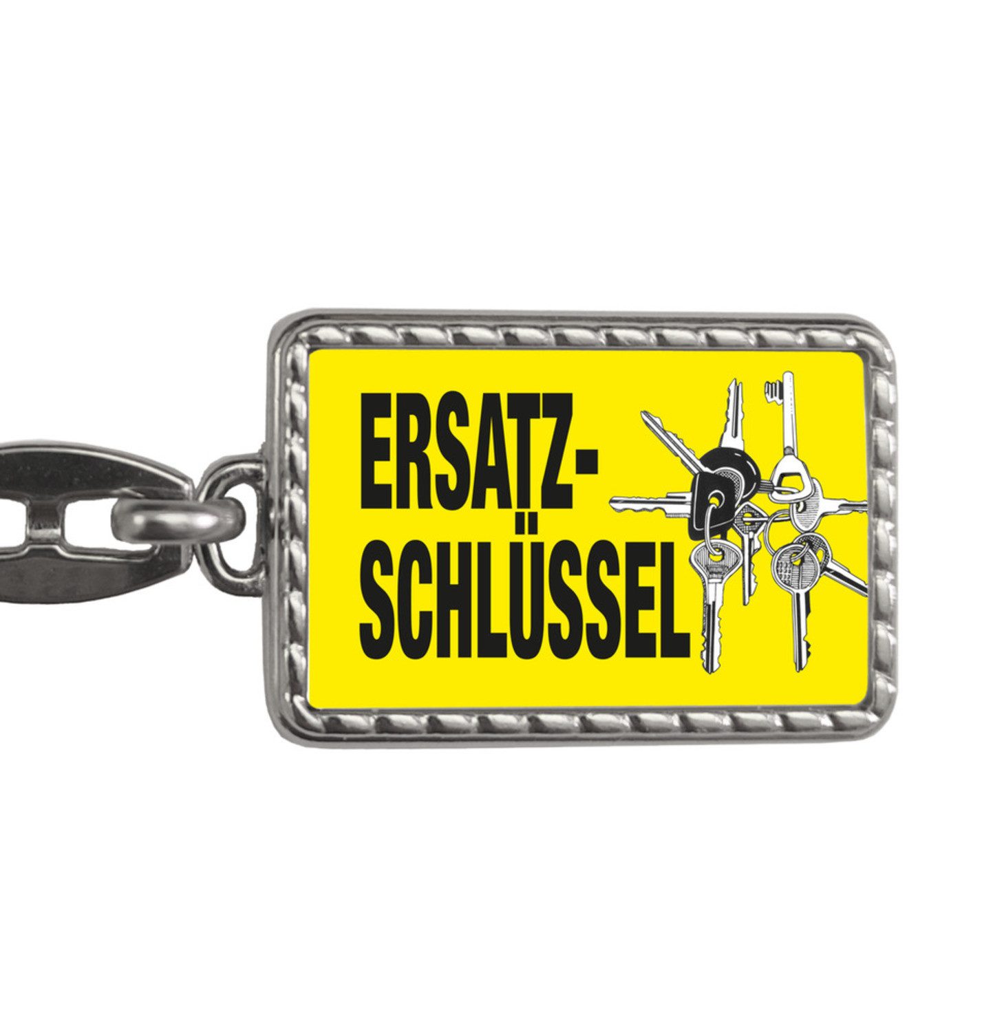 Schlüsselanhänger Ersatzschlüssel Schlüsselanhänger mit Bordüre Schlüsselbund Motiv in