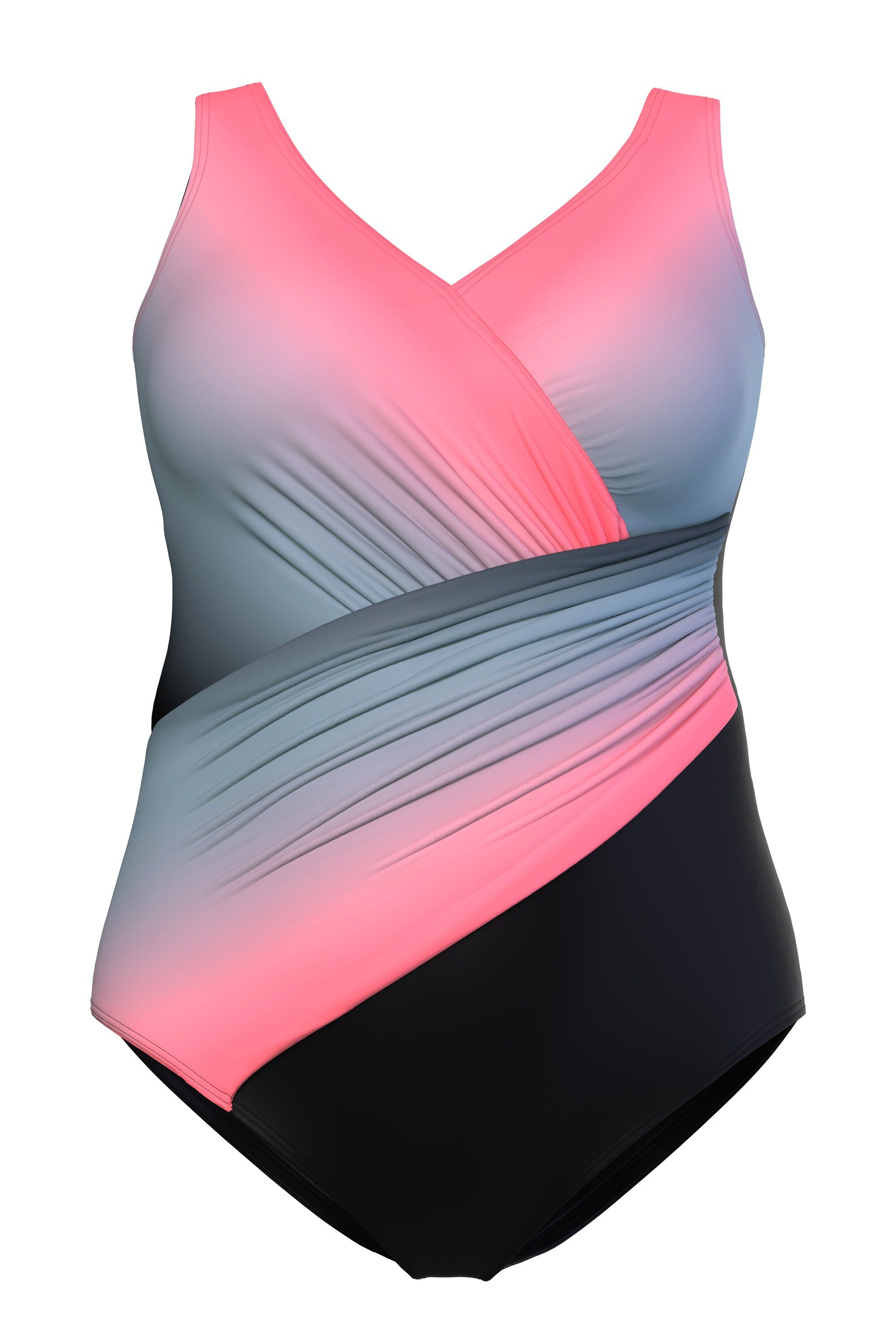 Ulla Popken Badeanzug Badeanzug Farbverlauf drapiert Softschalen günstig online kaufen