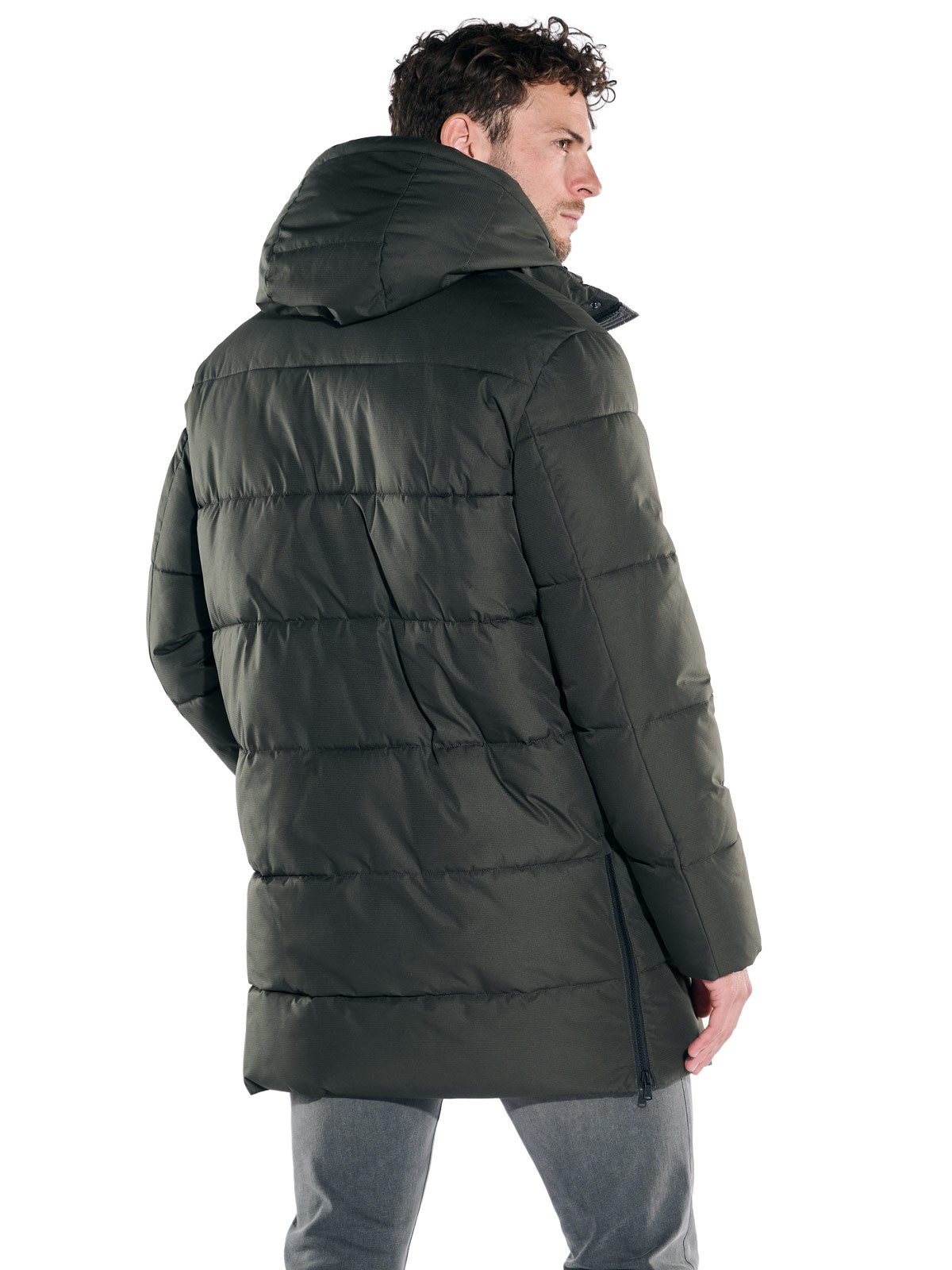 emilio adani Kurzmantel emilio adani Herren Mantel mit abnehmbarer Kapuze, Oliv