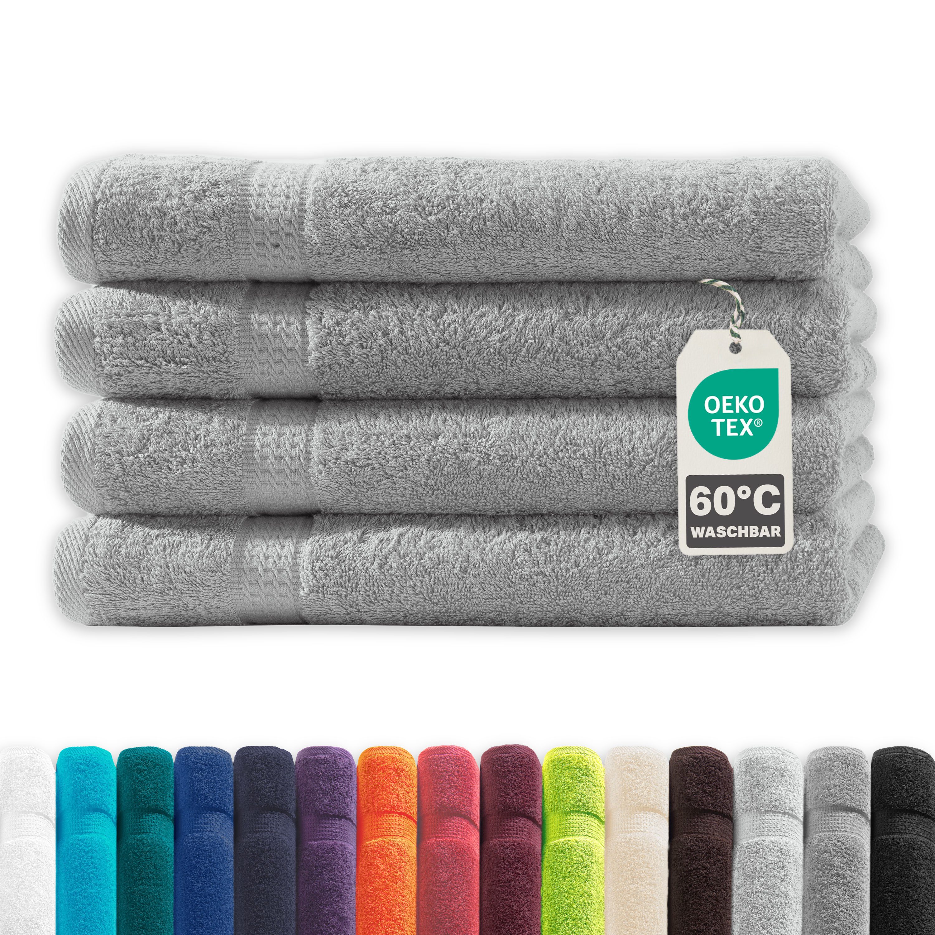 Devior Handtuch Set Frottierserie Elegance in vielen Farben, hochwertig mit 500 g/m², Handtücher - 100% Baumwolle (4-St), 50x100 cm, saugstark, schnelltrocknend, pflegeleicht & geruchsneutral