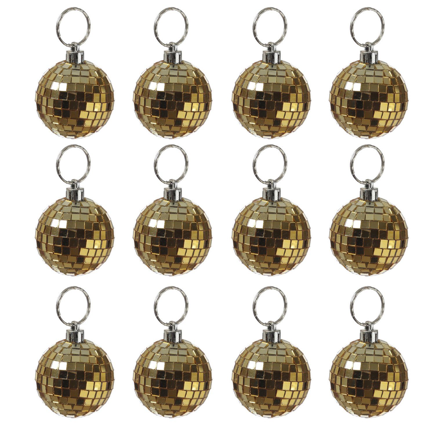 MARELIDA Christbaumschmuck Weihnachtsbaumschmuck Discokugel Spiegelkugel Baumkugel 5cm gold 12St.