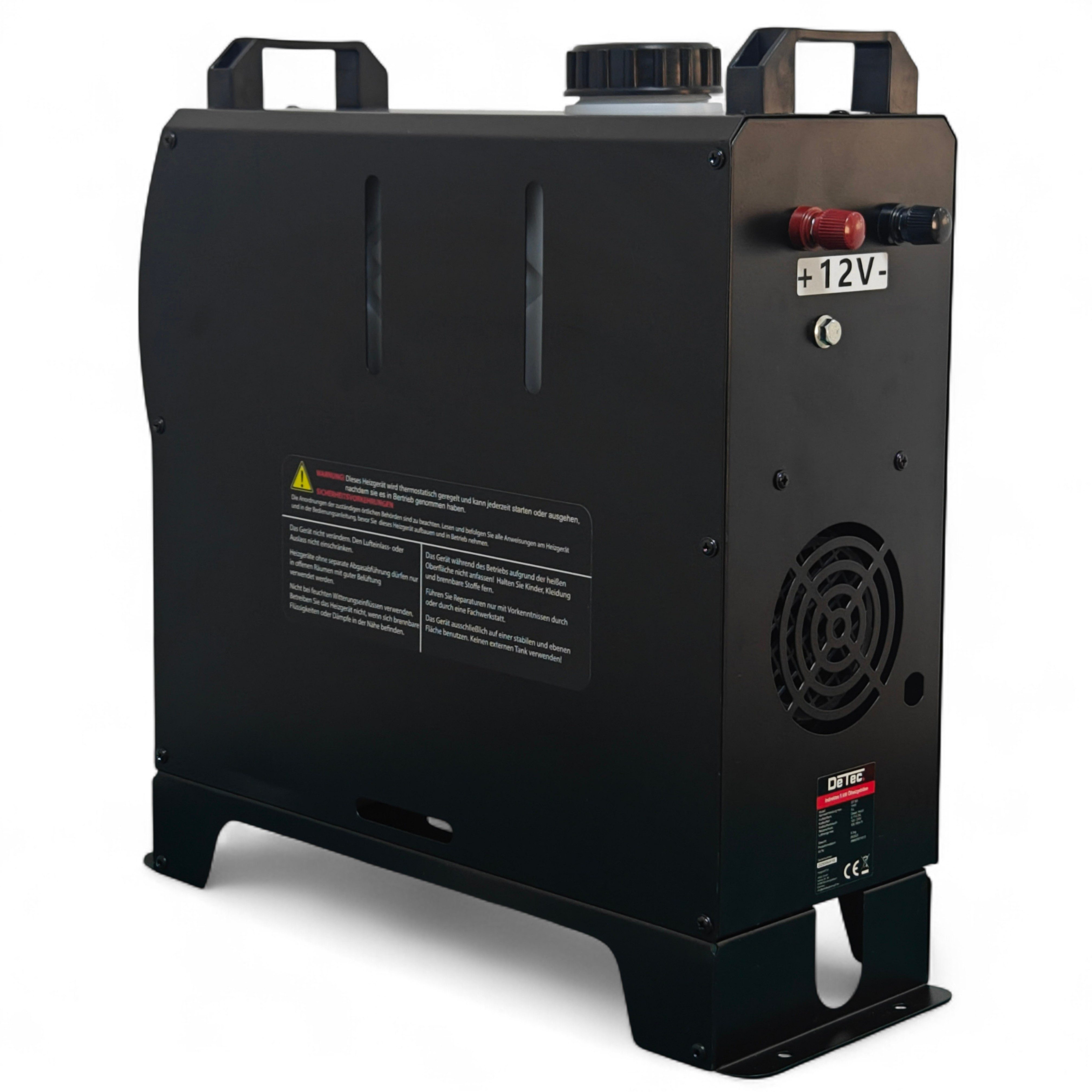 DeTec. Heizgerät DT-5Di indirekte Dieselkanone 5kW Schwarz 12V & 230V 5L Tank Ölheizer, Thermostat & Füllstandanzeige – Mobiles Heizgerät