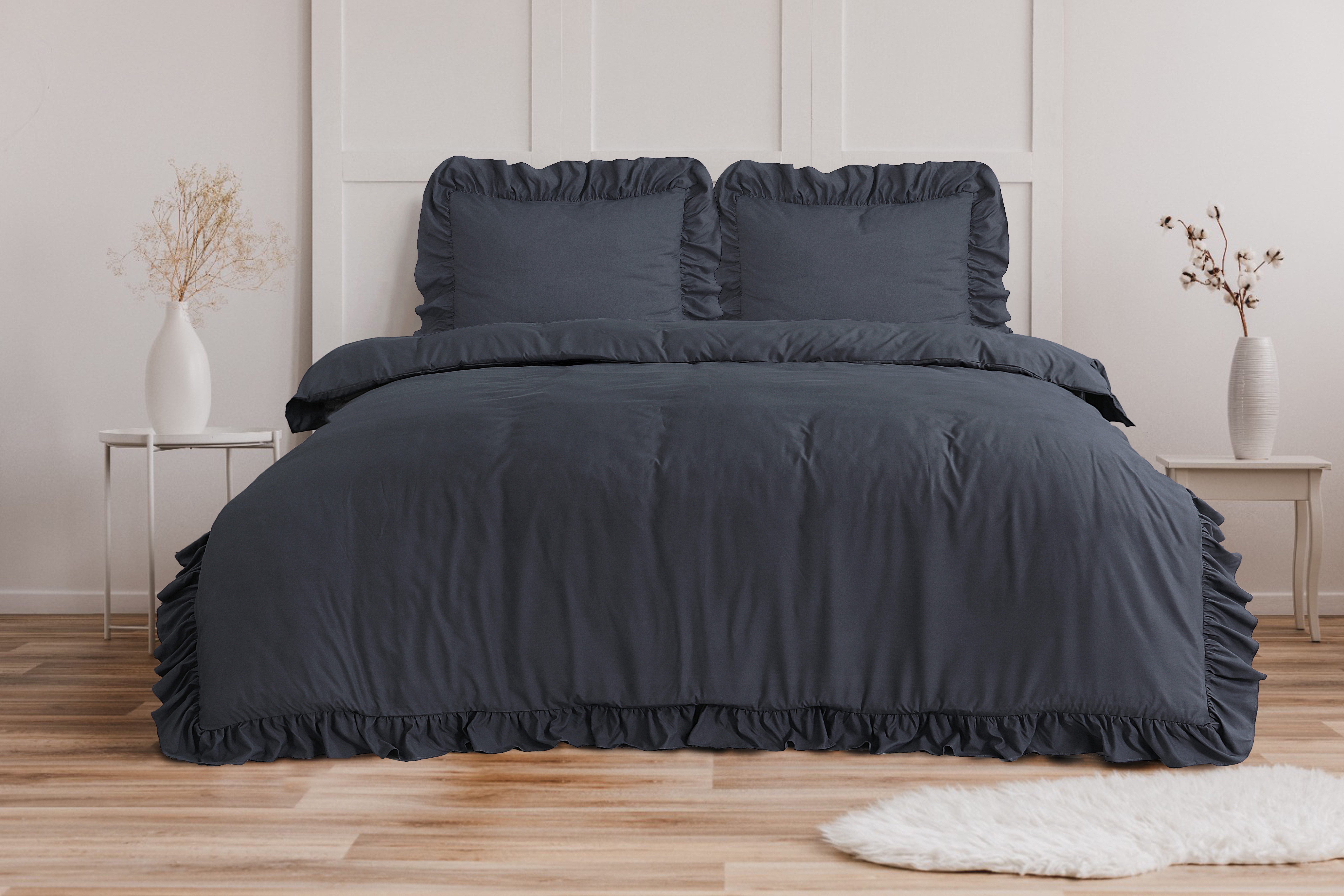Sitheim-Europe Bettwäsche Ruffles Bettbezug & Kissenbezüge, Mikrofaser, 3 teilig
