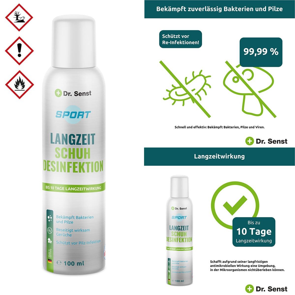 Dr. Senst Dr. Senst® Langzeit Schuh Desinfektion Spray 100 ml Imprägnierspray
