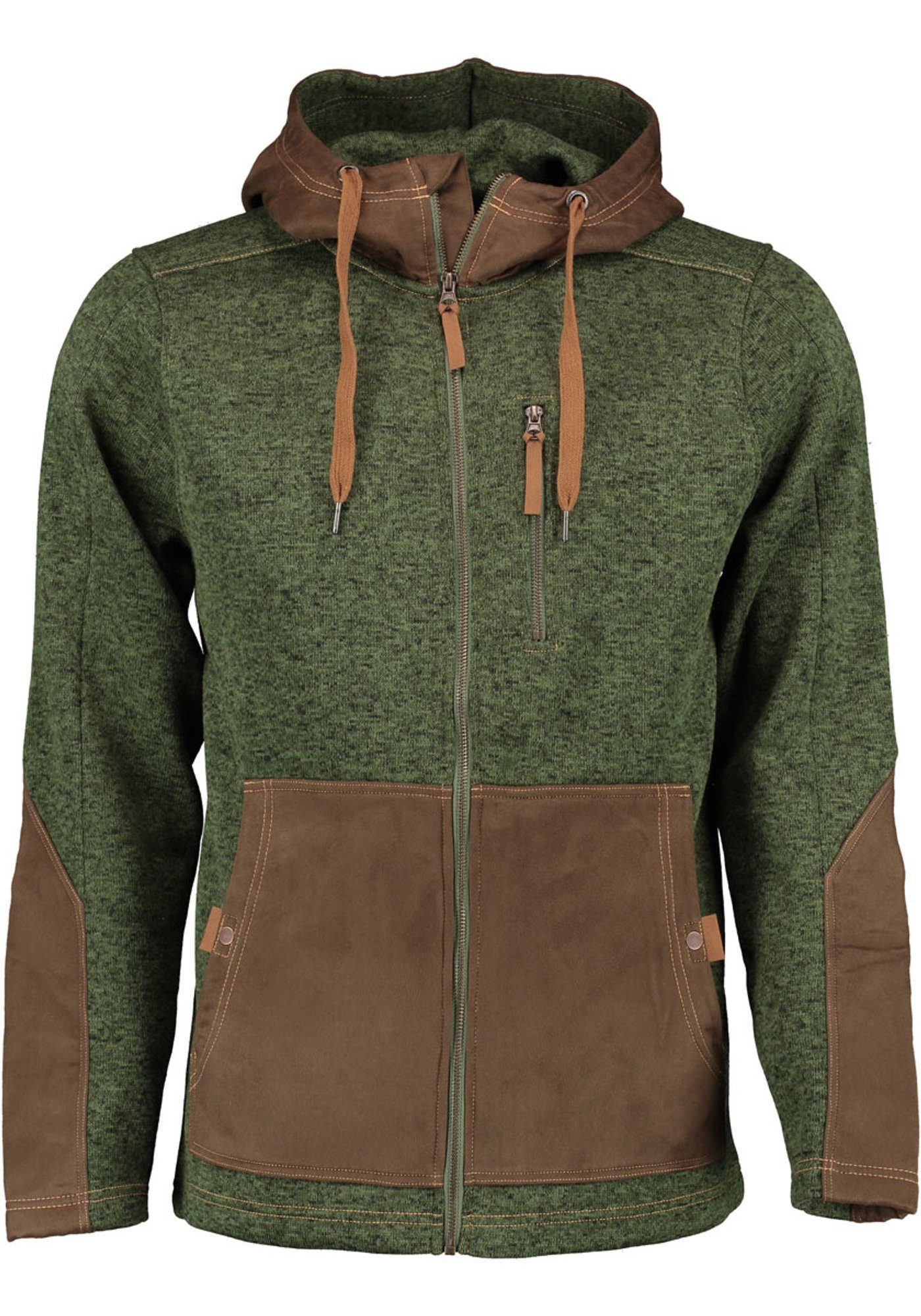 Strickfleecejacke In Eucalyptus-schwarz-gemustert | Produktbild-Vorschau 3
