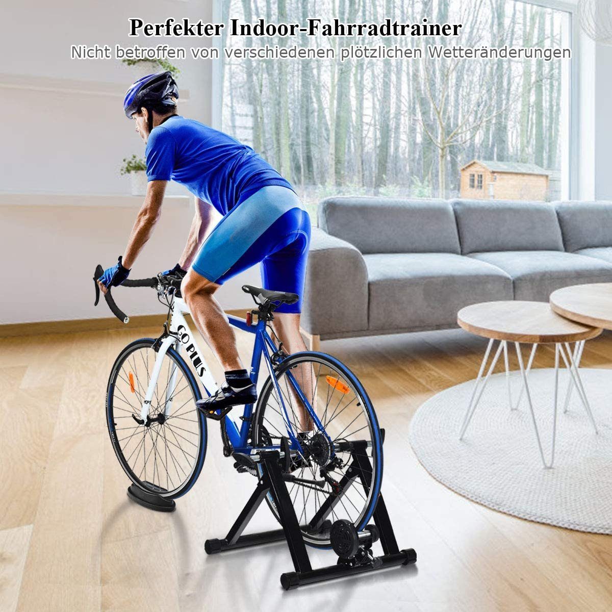 Klappbar Rollentrainer Cycletrainer Fahrradtrainer bis zu 150 kg - Costway