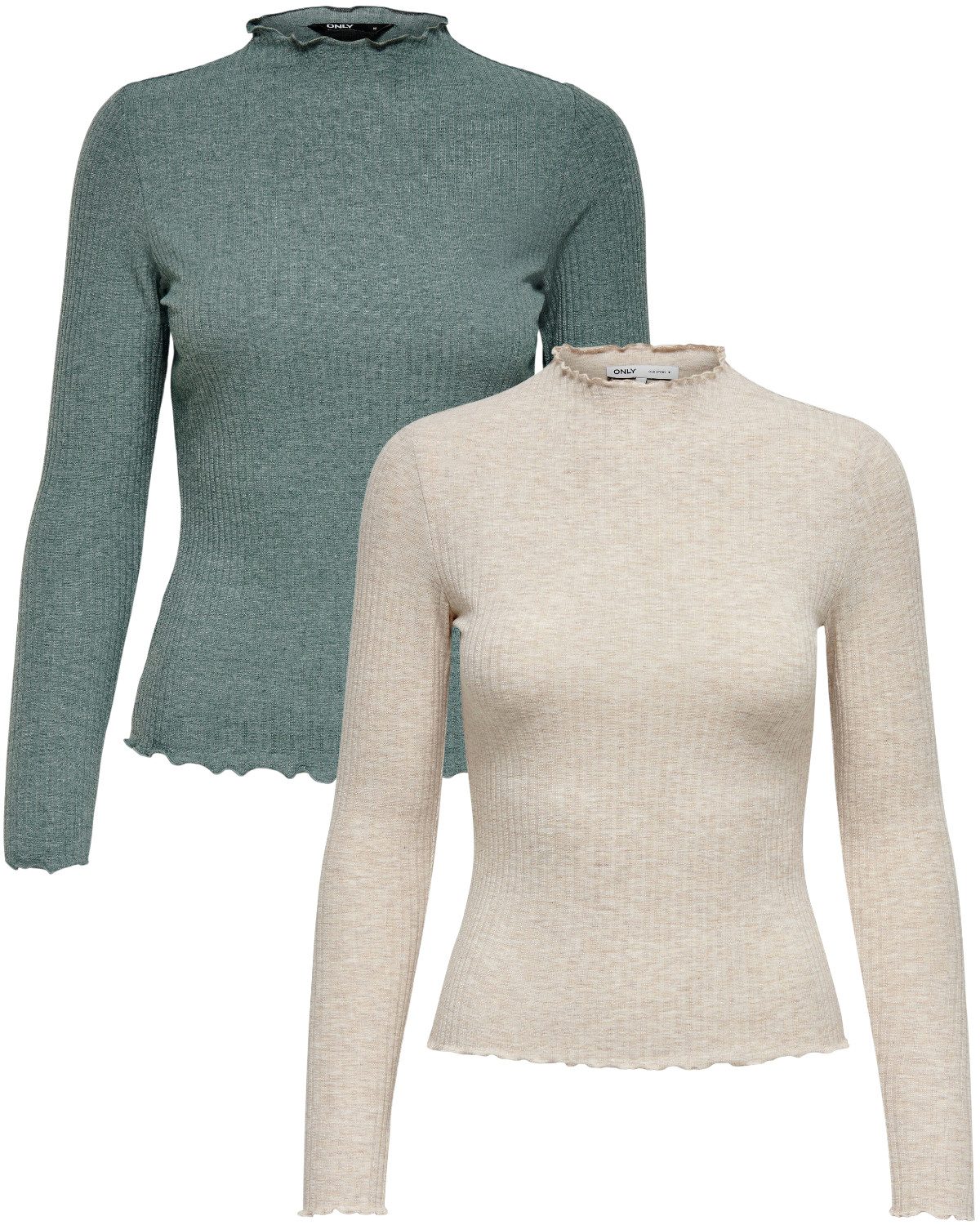 ONLY Stehkragenshirt (2er-Pack) in Unifarbe günstig online kaufen