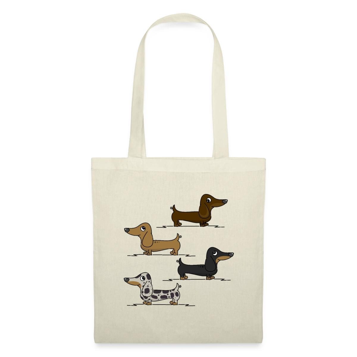 Spreadshirt Henkeltasche Witzig Dackel Hundebesitzer Zwergdackel Stoffbeutel (1-tlg)