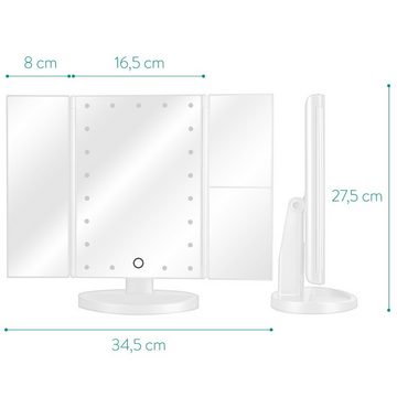 Navaris Kosmetikspiegel Kosmetikspiegel faltbarer Standspiegel - beleuchtet (1-St)