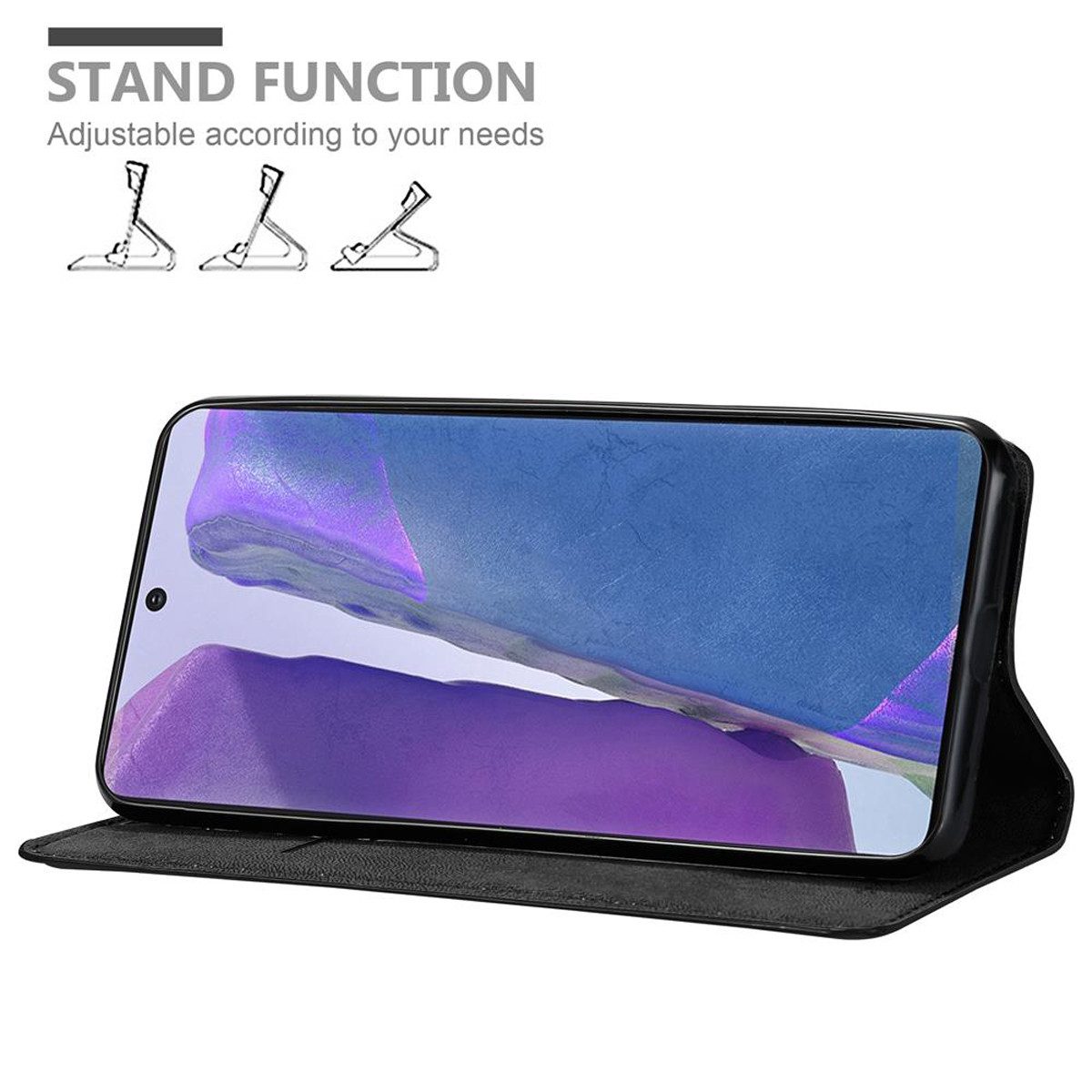 Cadorabo Handyhülle für Samsung Galaxy NOTE 20 Hülle Samsung Galaxy NOTE 20, Hülle Schutzhülle mit Standfunktion, Magnetverschluss und Kartenfach