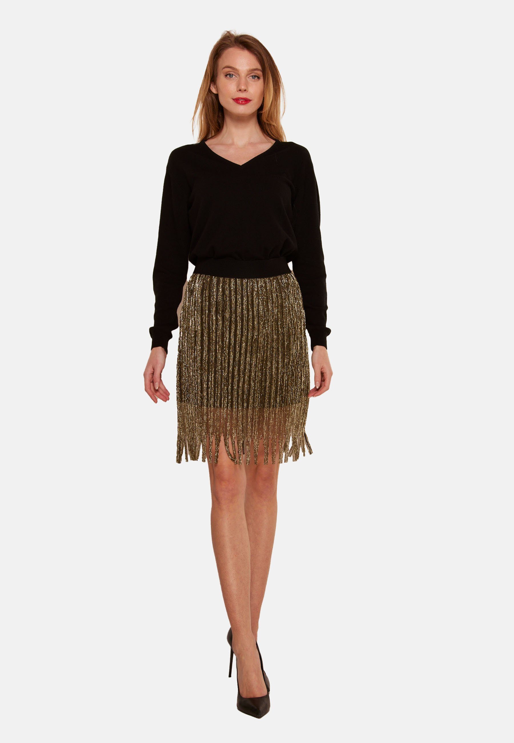 A-Linien-Rock Fringe atmungsaktiv Gold Tooche