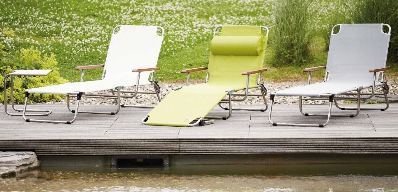 Fiam Gartenliege Sonnenliege AMIGO mit Armlehne in Taupe von FIAM