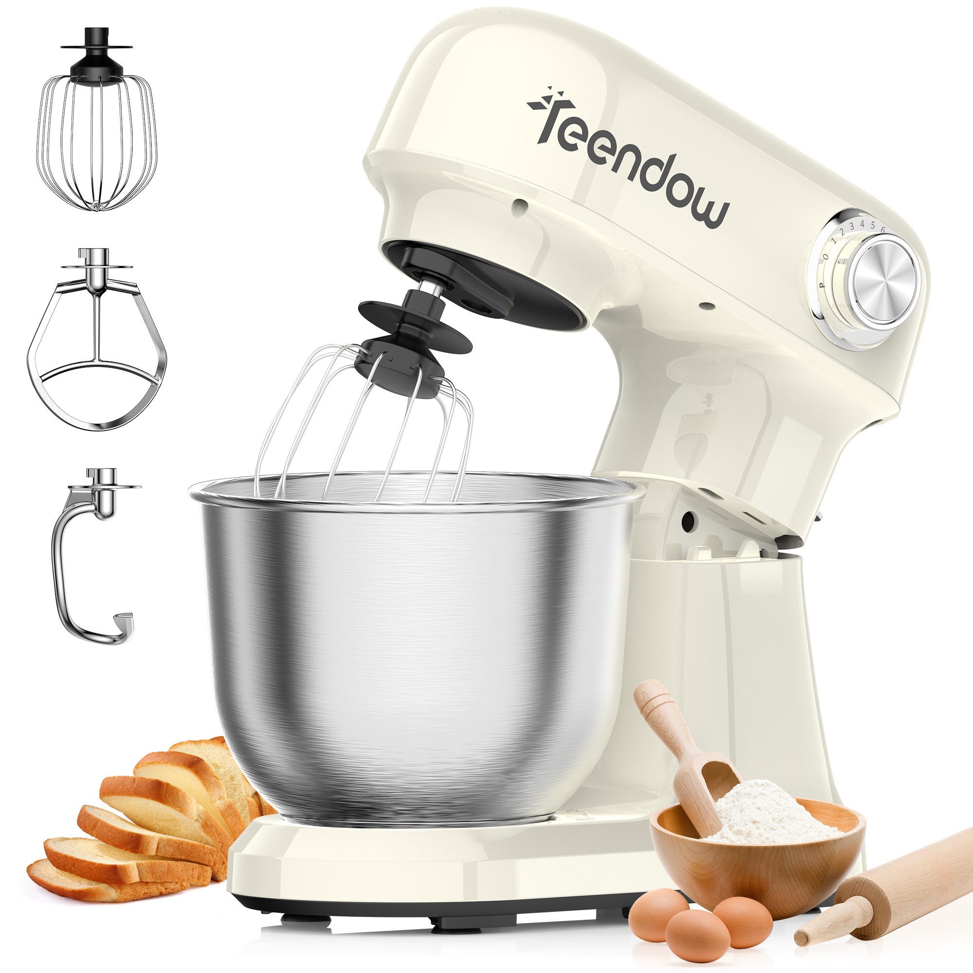 Küchenmaschine Multifunktionale Küchenmaschine mit 12-Geschwindigkeit, kippbarem Kopf