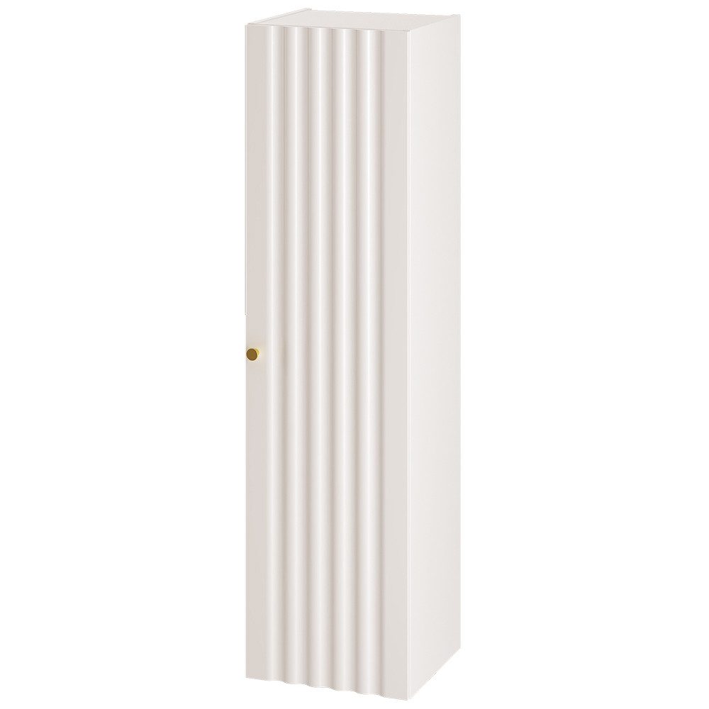 Lomadox Badkommode AQUINO-140, Badezimmerschrank Hochkommode Gäste WC 34,5 cm breit modern in weiß